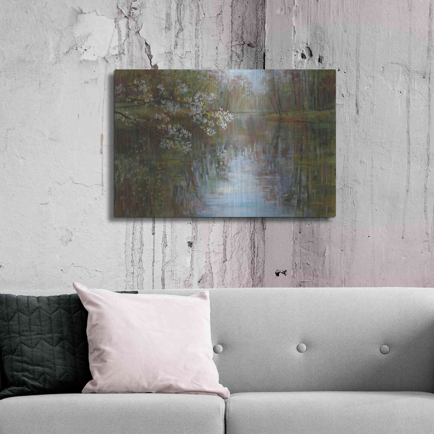 Luxe Metal Art 'Spring Reflection' by Carol Rowan, Metal Wall Art,36x24