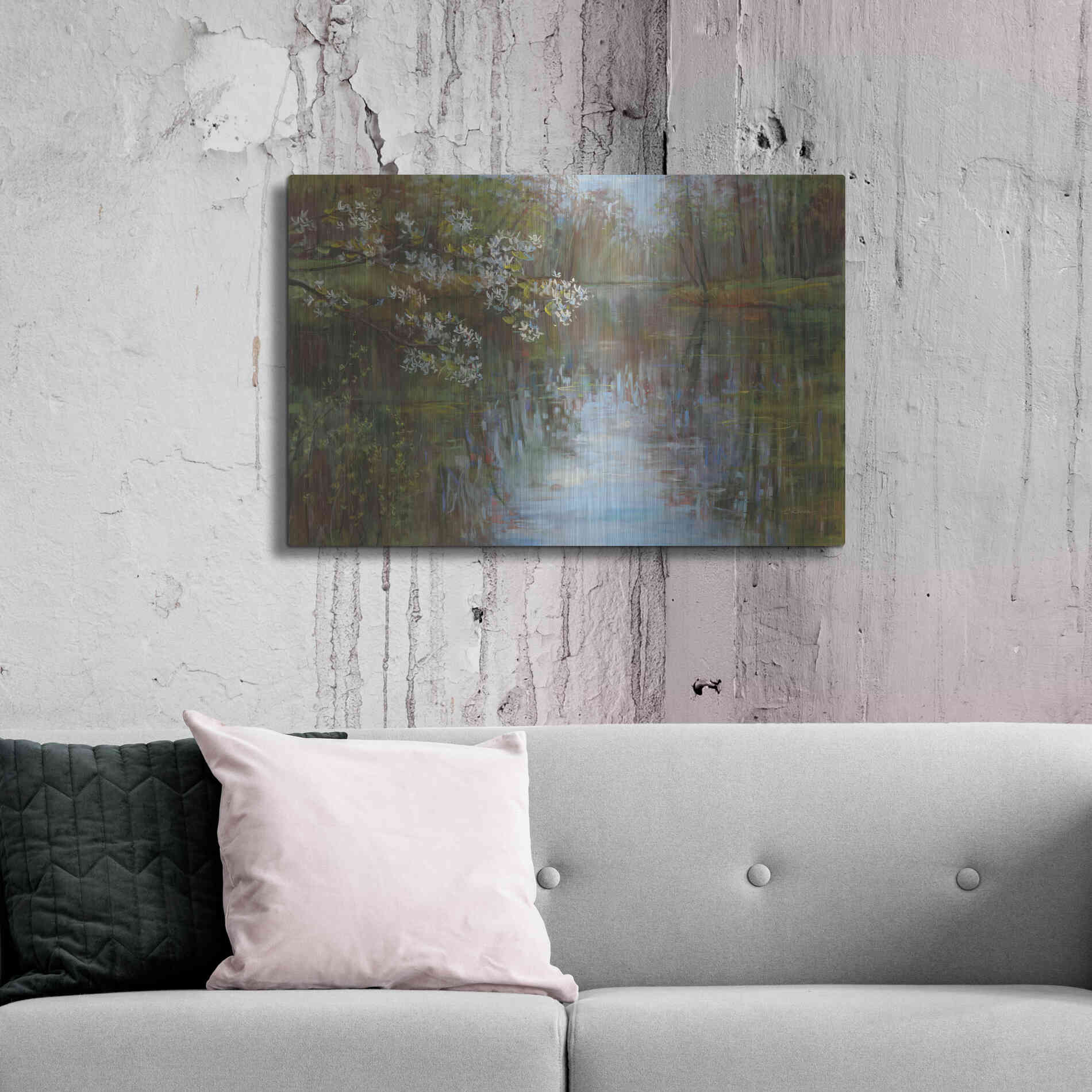 Luxe Metal Art 'Spring Reflection' by Carol Rowan, Metal Wall Art,36x24