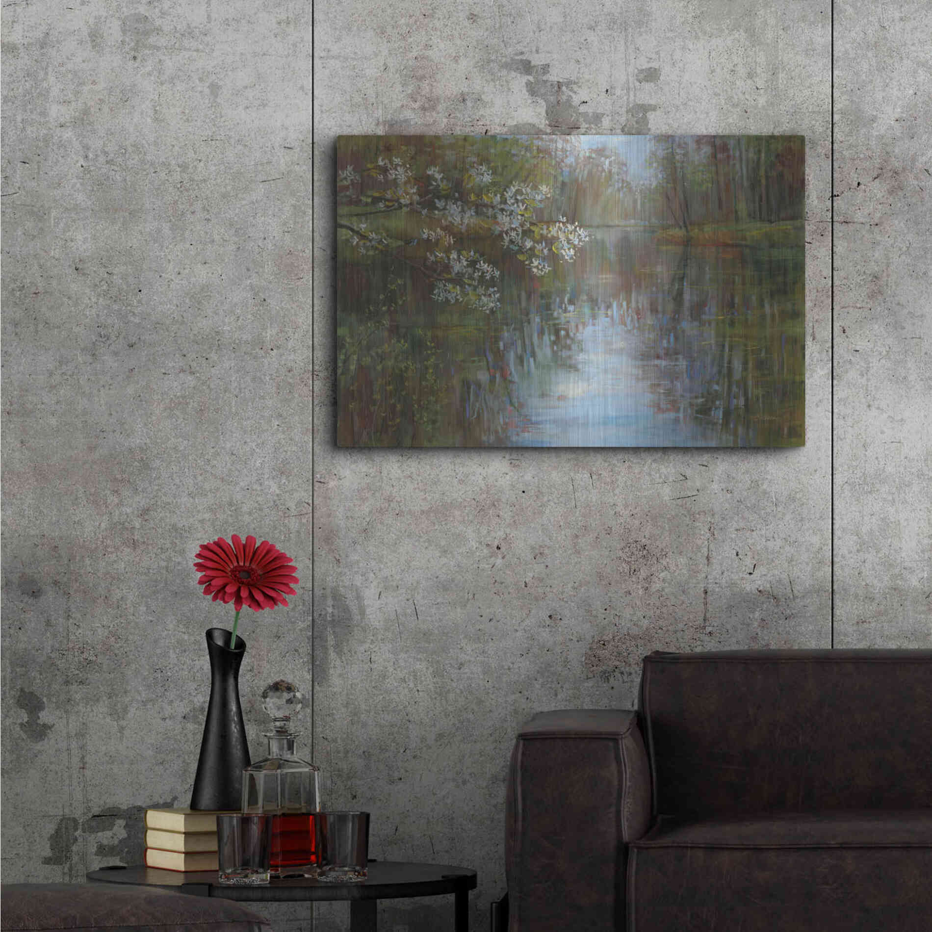 Luxe Metal Art 'Spring Reflection' by Carol Rowan, Metal Wall Art,36x24