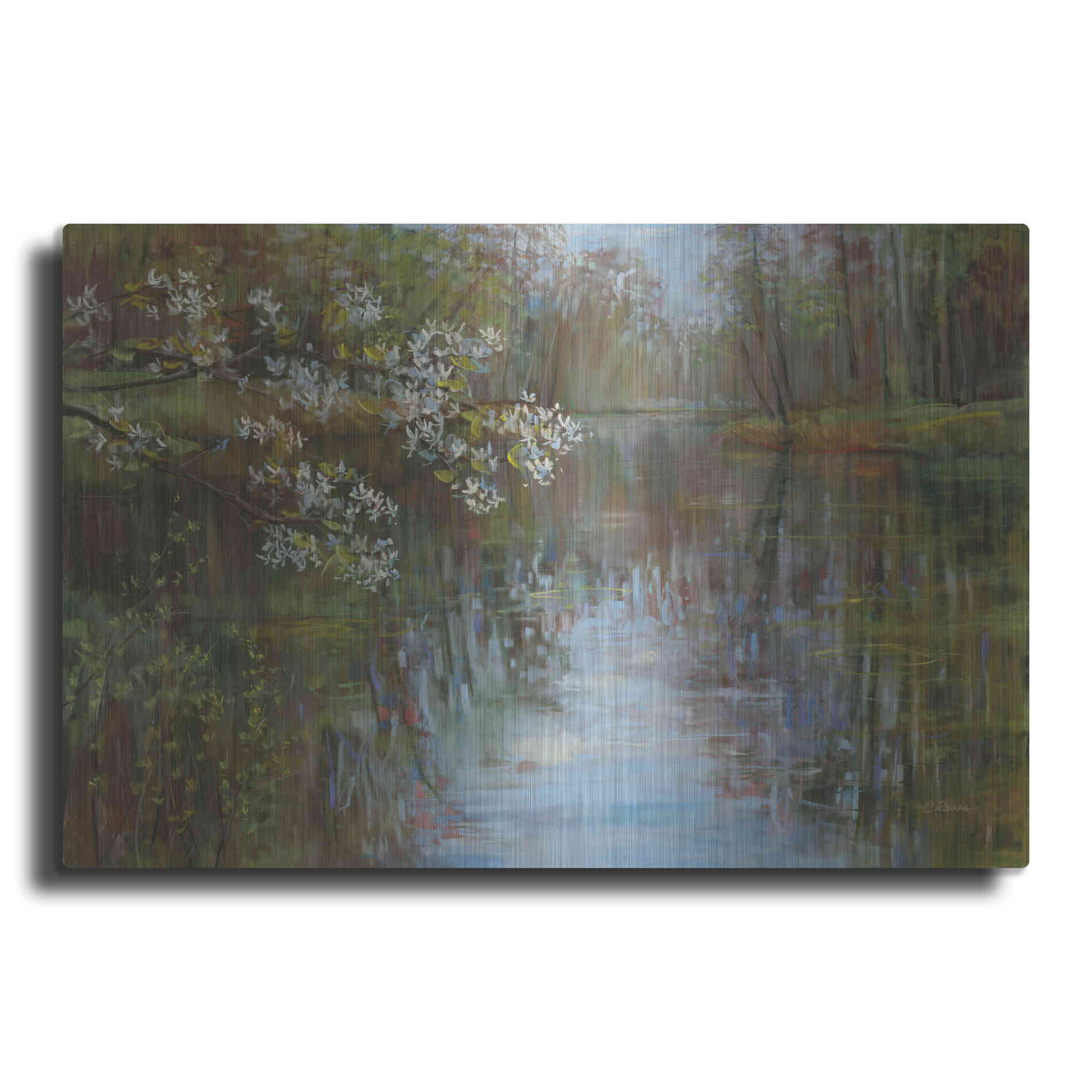 Luxe Metal Art 'Spring Reflection' by Carol Rowan, Metal Wall Art