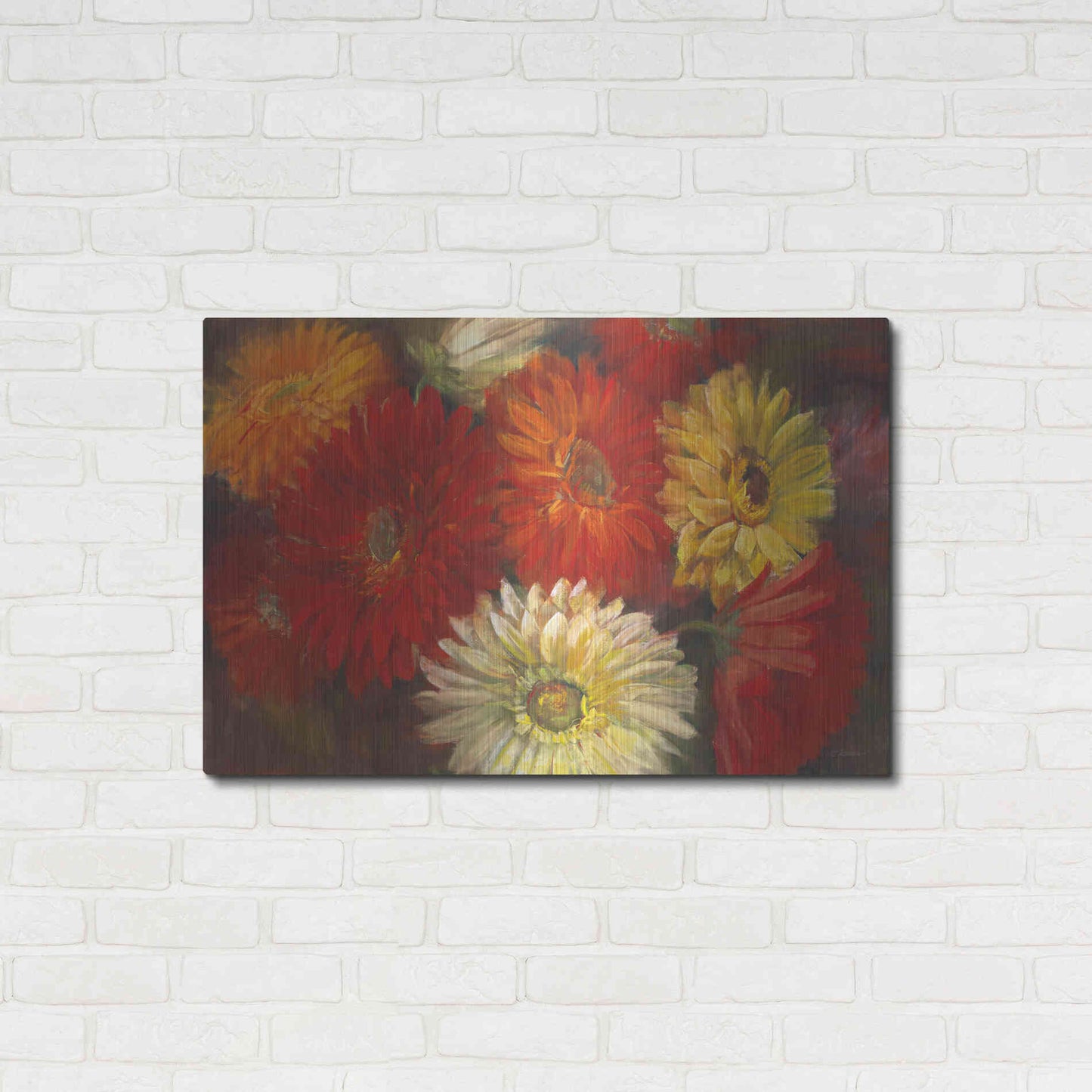 Luxe Metal Art 'Gerberas' by Carol Rowan, Metal Wall Art,36x24