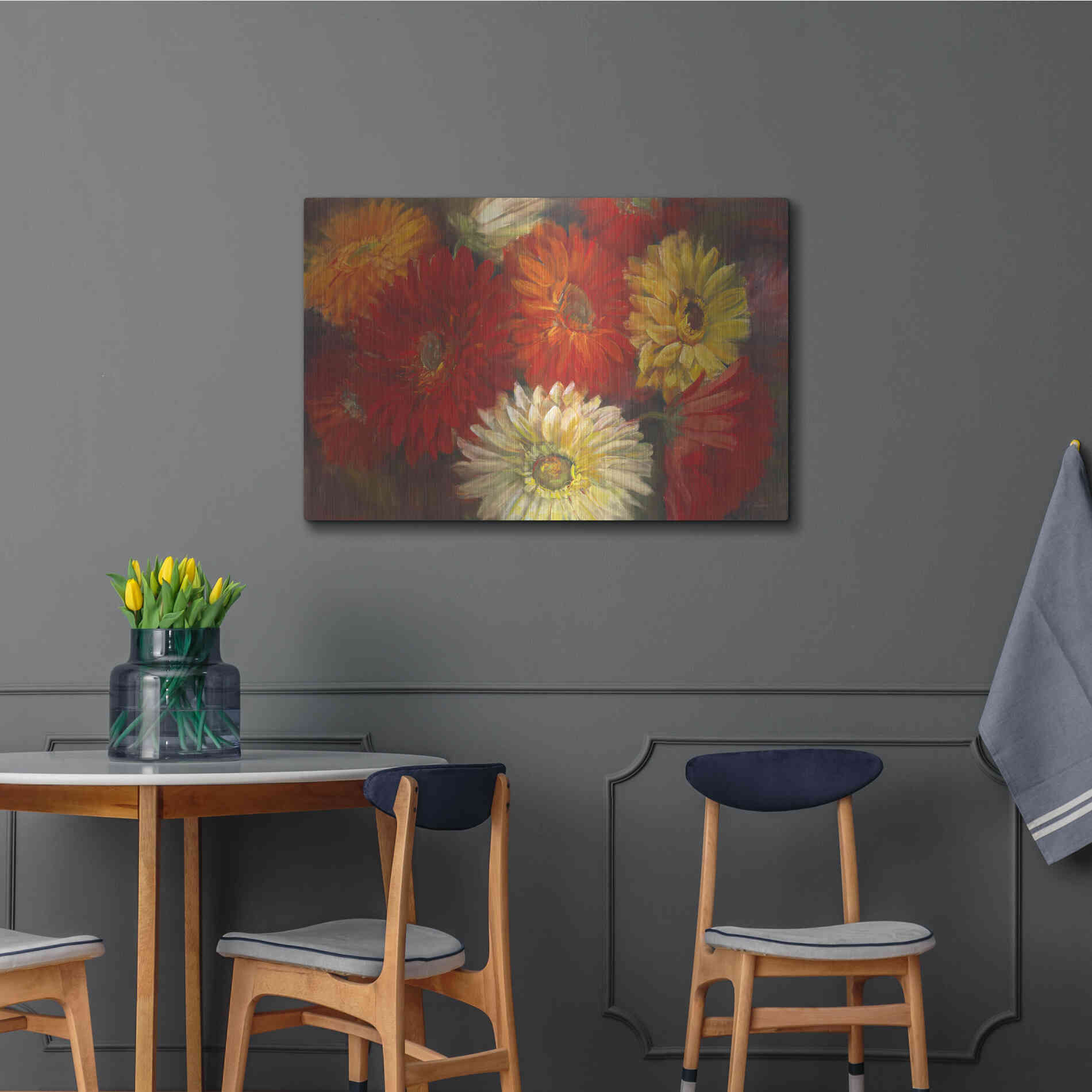 Luxe Metal Art 'Gerberas' by Carol Rowan, Metal Wall Art,36x24