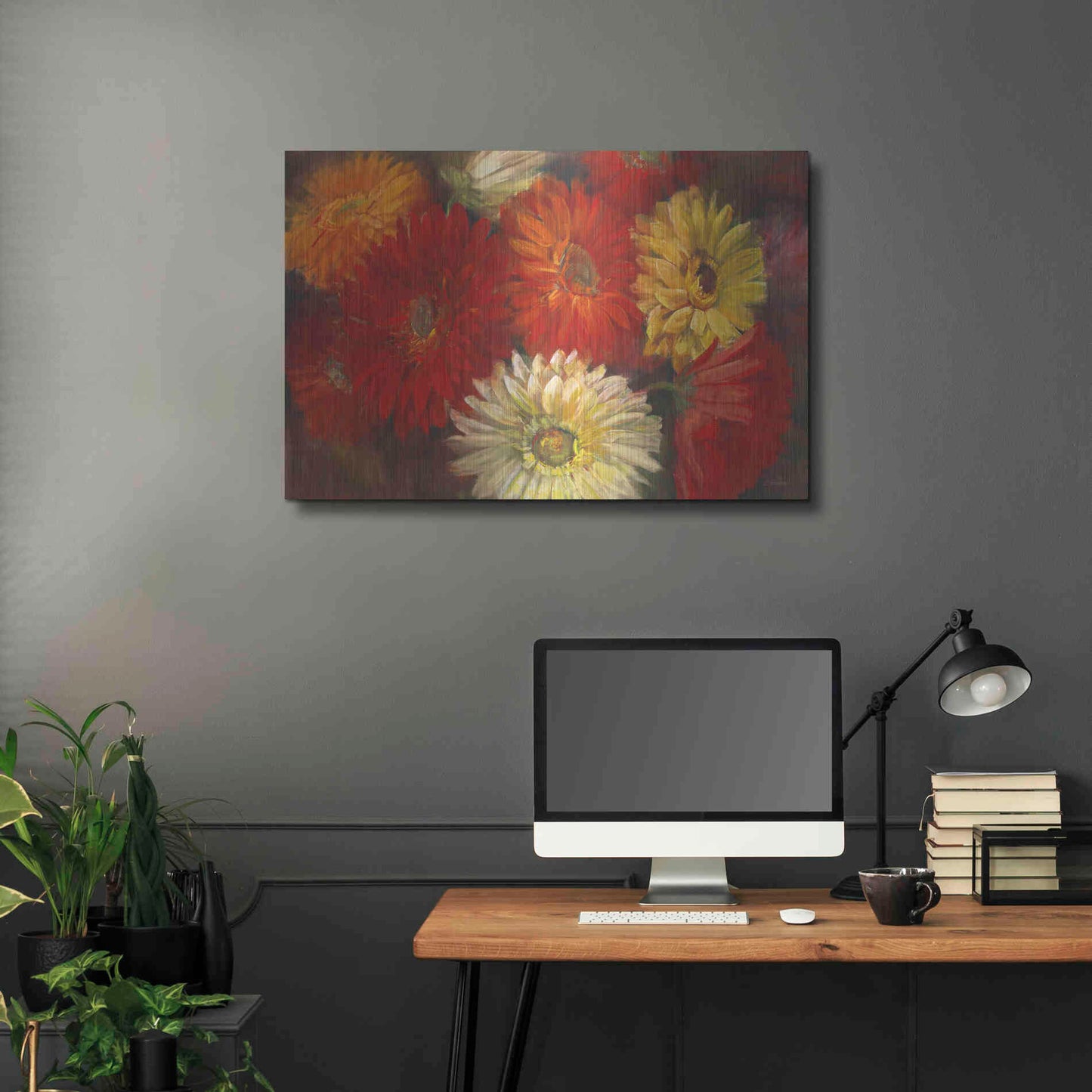 Luxe Metal Art 'Gerberas' by Carol Rowan, Metal Wall Art,36x24