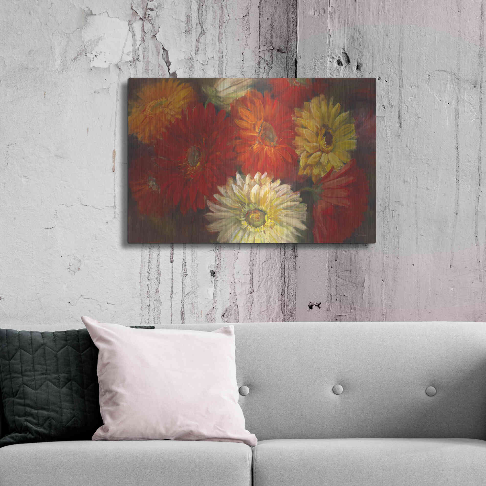 Luxe Metal Art 'Gerberas' by Carol Rowan, Metal Wall Art,36x24