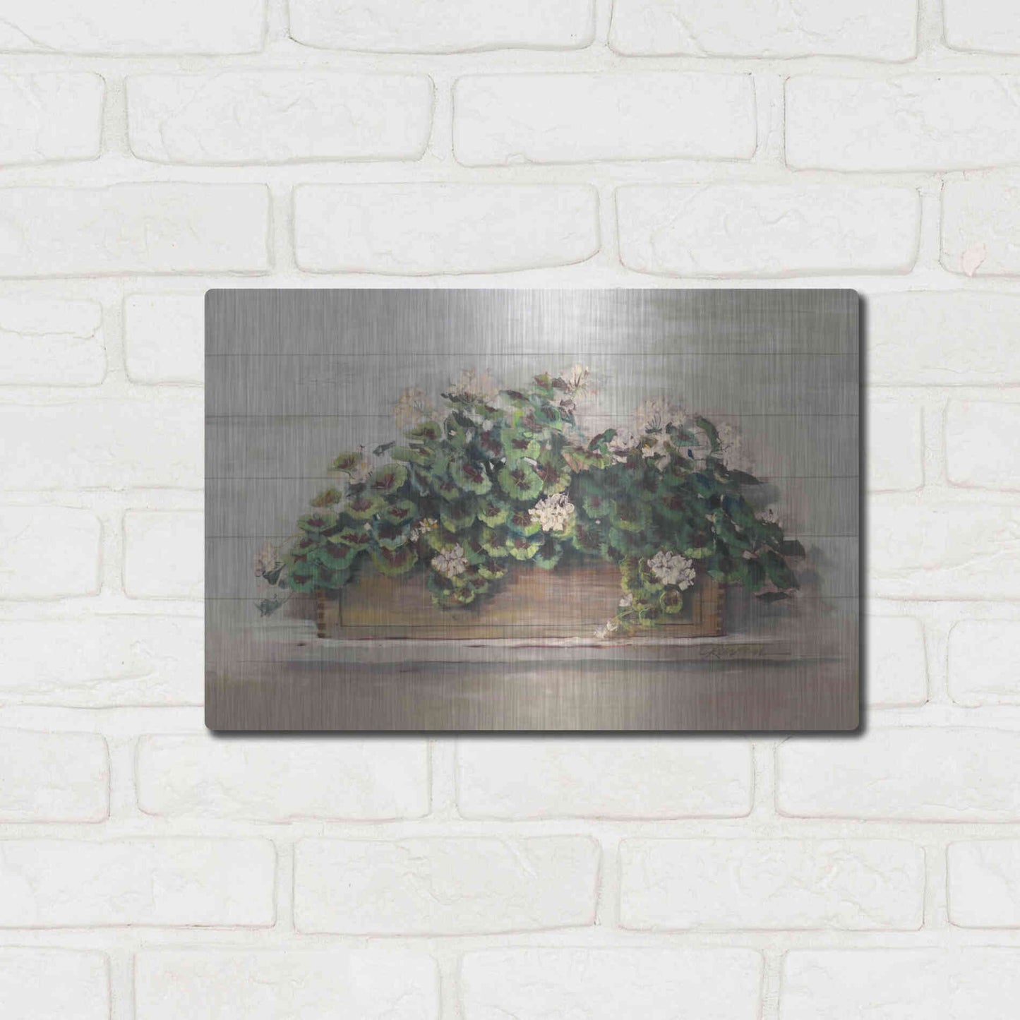 Luxe Metal Art 'Market Geraniums Crop' by Carol Rowan, Metal Wall Art,16x12