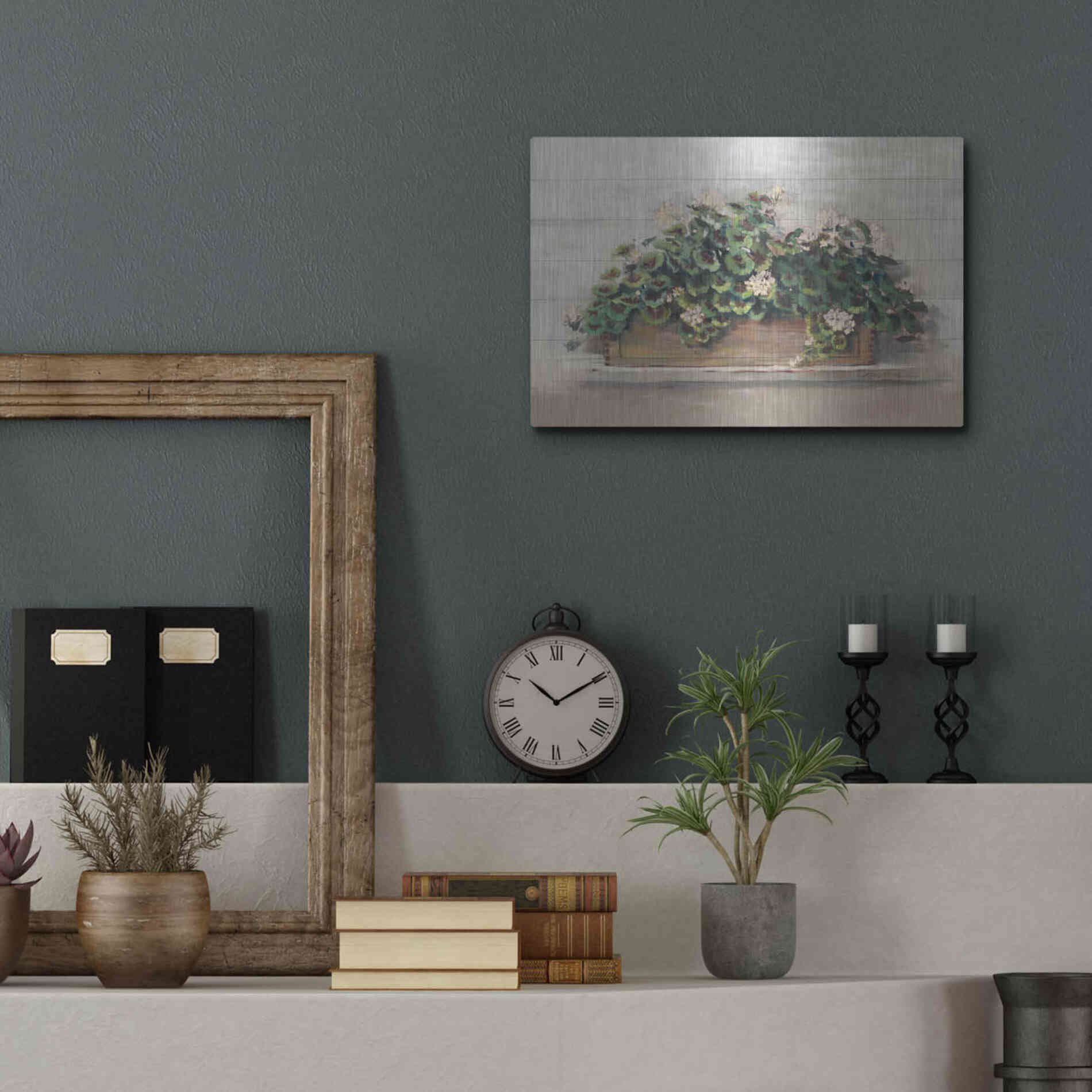 Luxe Metal Art 'Market Geraniums Crop' by Carol Rowan, Metal Wall Art,16x12
