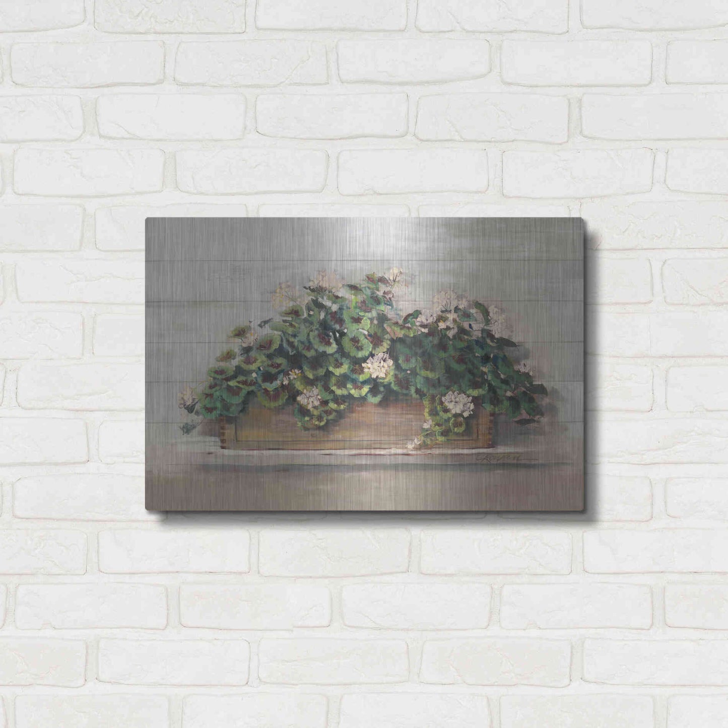 Luxe Metal Art 'Market Geraniums Crop' by Carol Rowan, Metal Wall Art,24x16