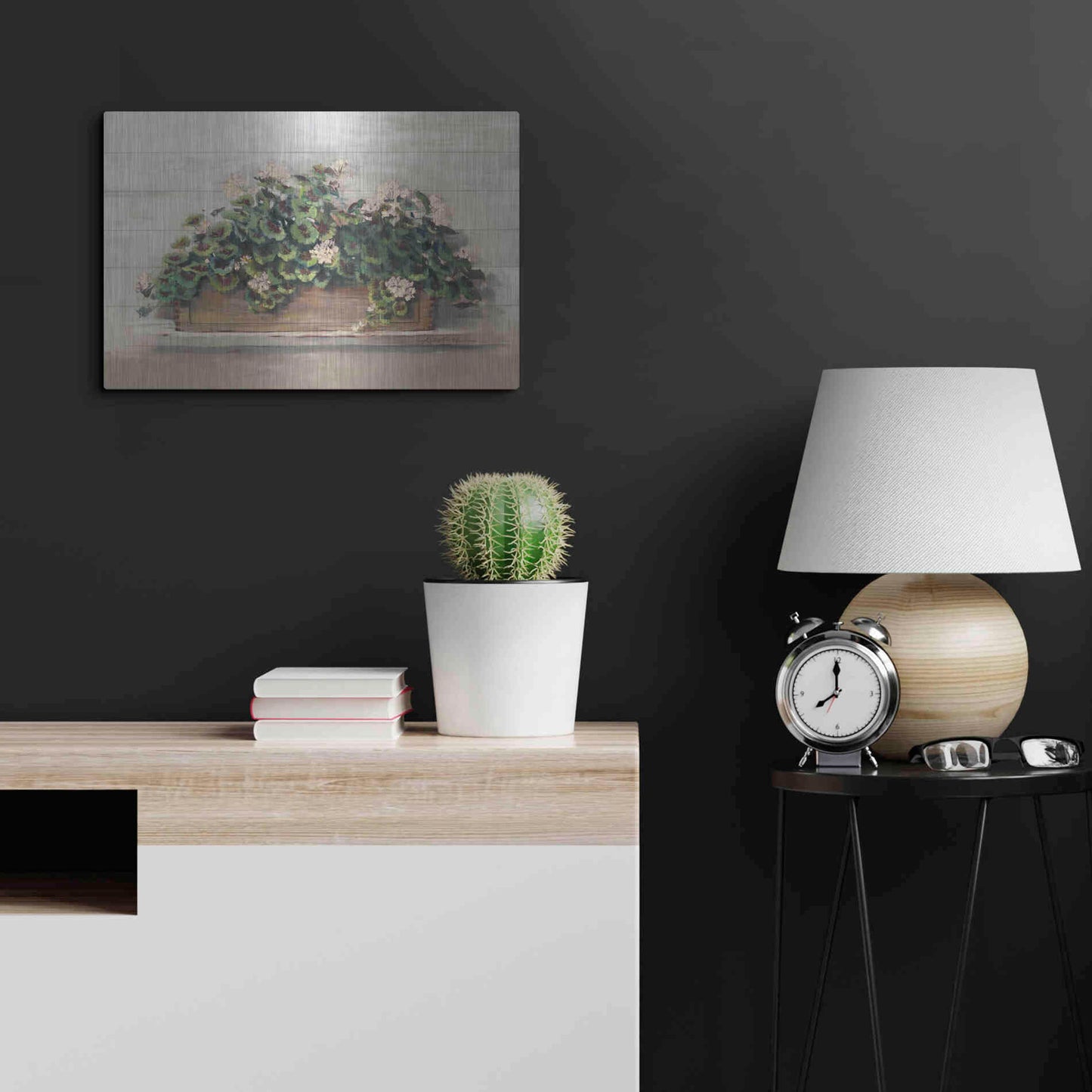 Luxe Metal Art 'Market Geraniums Crop' by Carol Rowan, Metal Wall Art,24x16