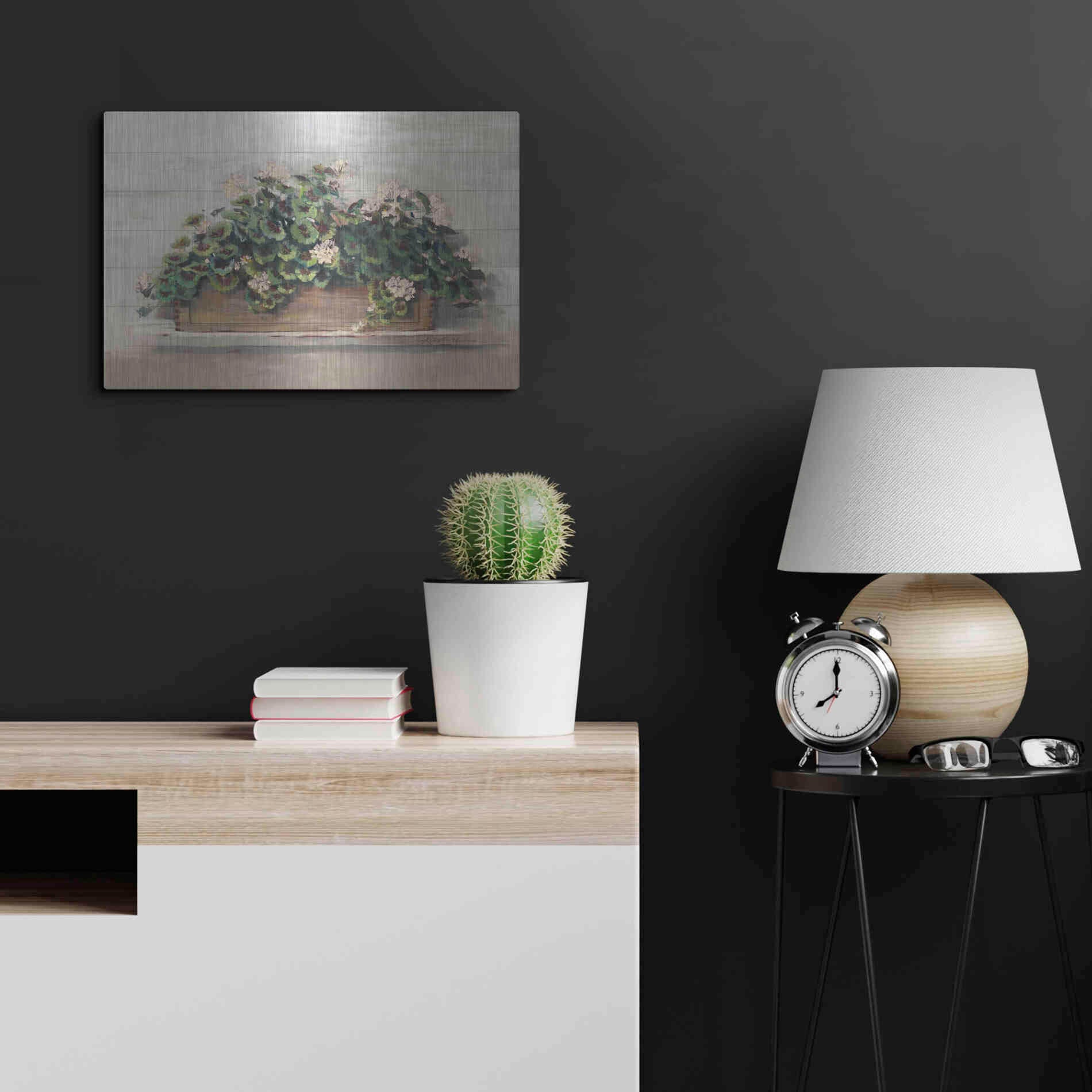 Luxe Metal Art 'Market Geraniums Crop' by Carol Rowan, Metal Wall Art,24x16