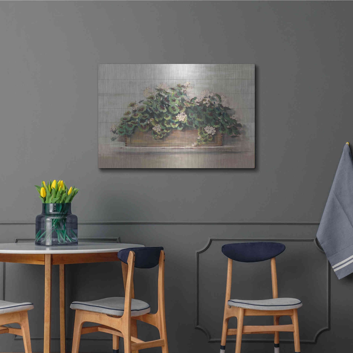 Luxe Metal Art 'Market Geraniums Crop' by Carol Rowan, Metal Wall Art,36x24