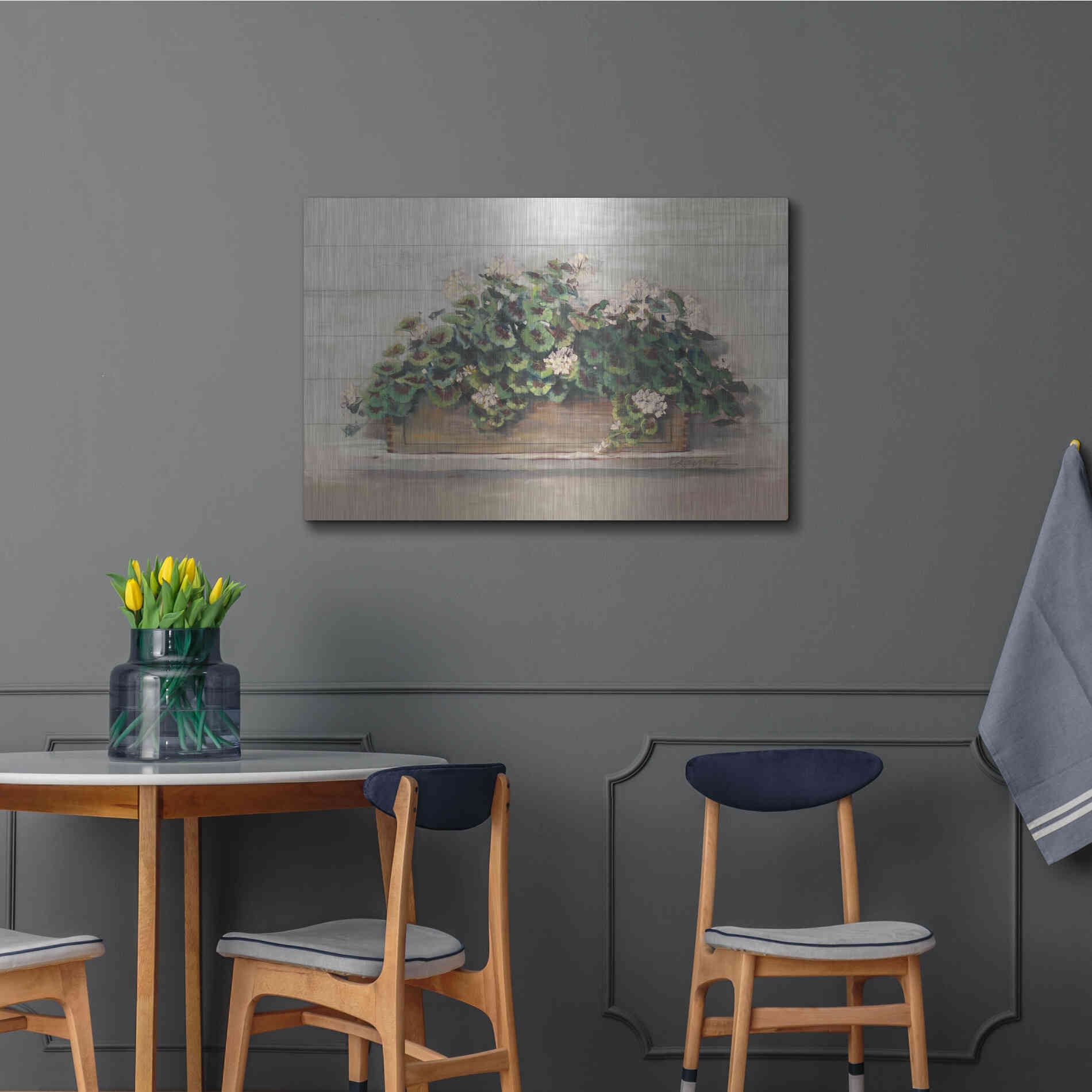Luxe Metal Art 'Market Geraniums Crop' by Carol Rowan, Metal Wall Art,36x24