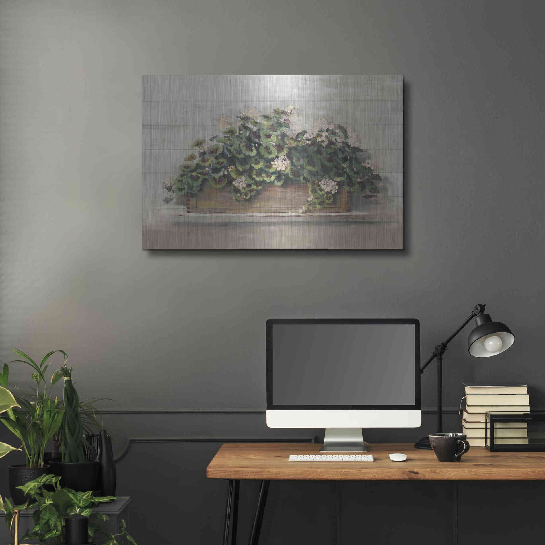 Luxe Metal Art 'Market Geraniums Crop' by Carol Rowan, Metal Wall Art,36x24