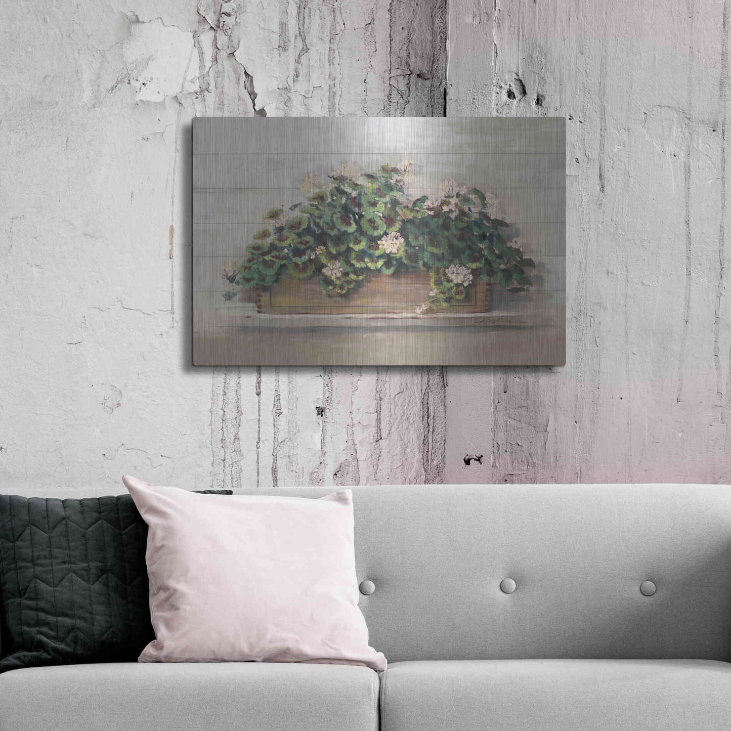 Luxe Metal Art 'Market Geraniums Crop' by Carol Rowan, Metal Wall Art,36x24