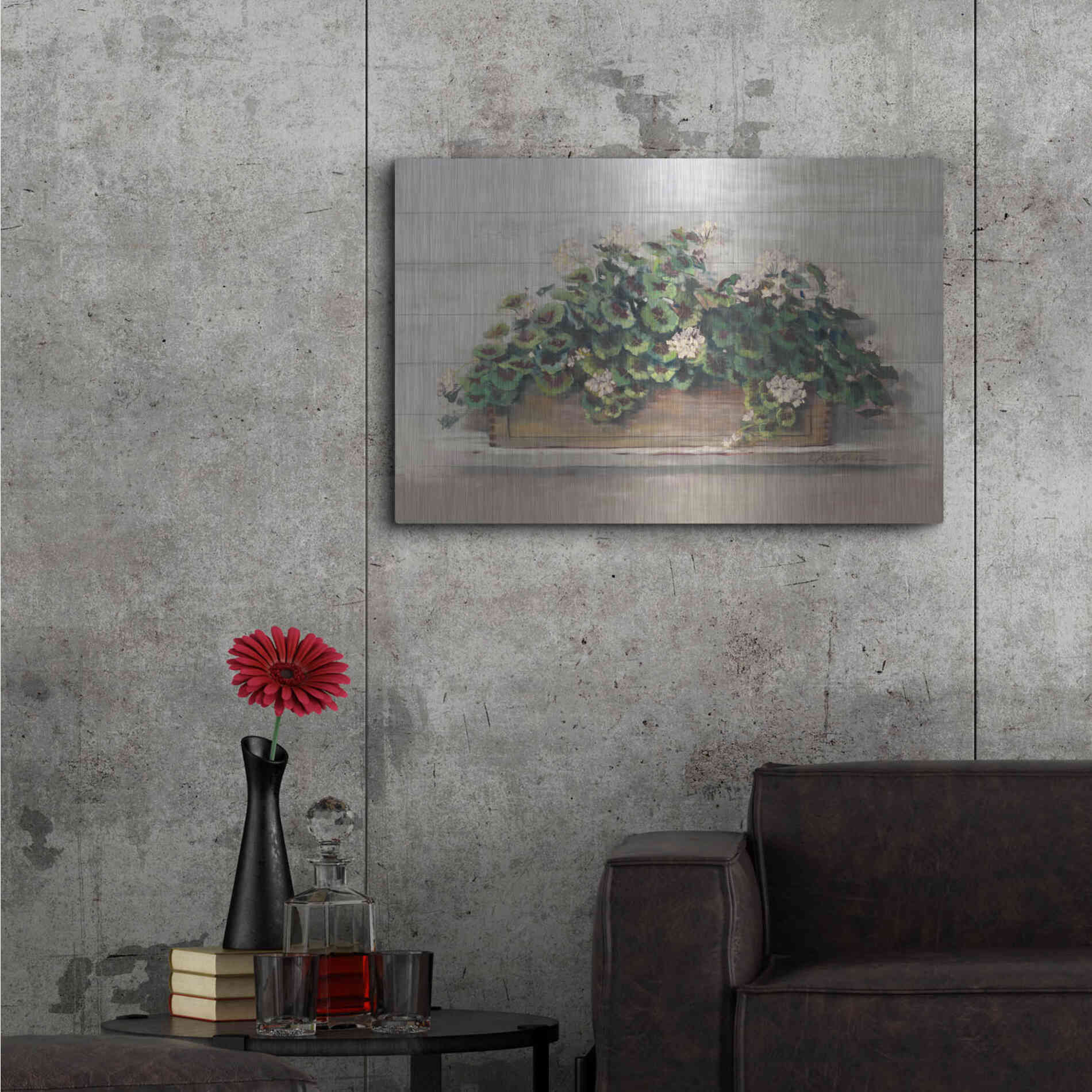 Luxe Metal Art 'Market Geraniums Crop' by Carol Rowan, Metal Wall Art,36x24