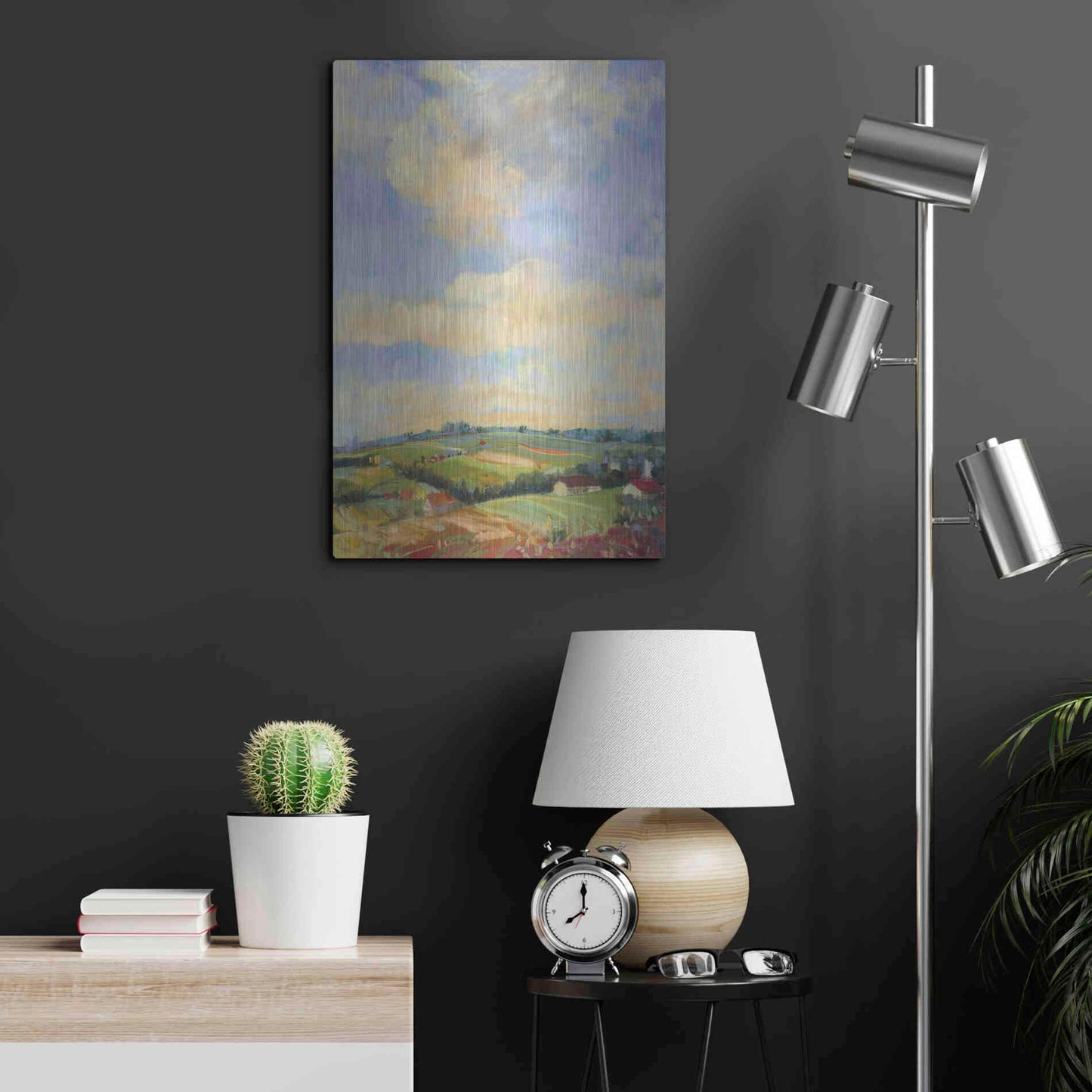 Luxe Metal Art 'Farm Fields' by Carol Rowan, Metal Wall Art,16x24