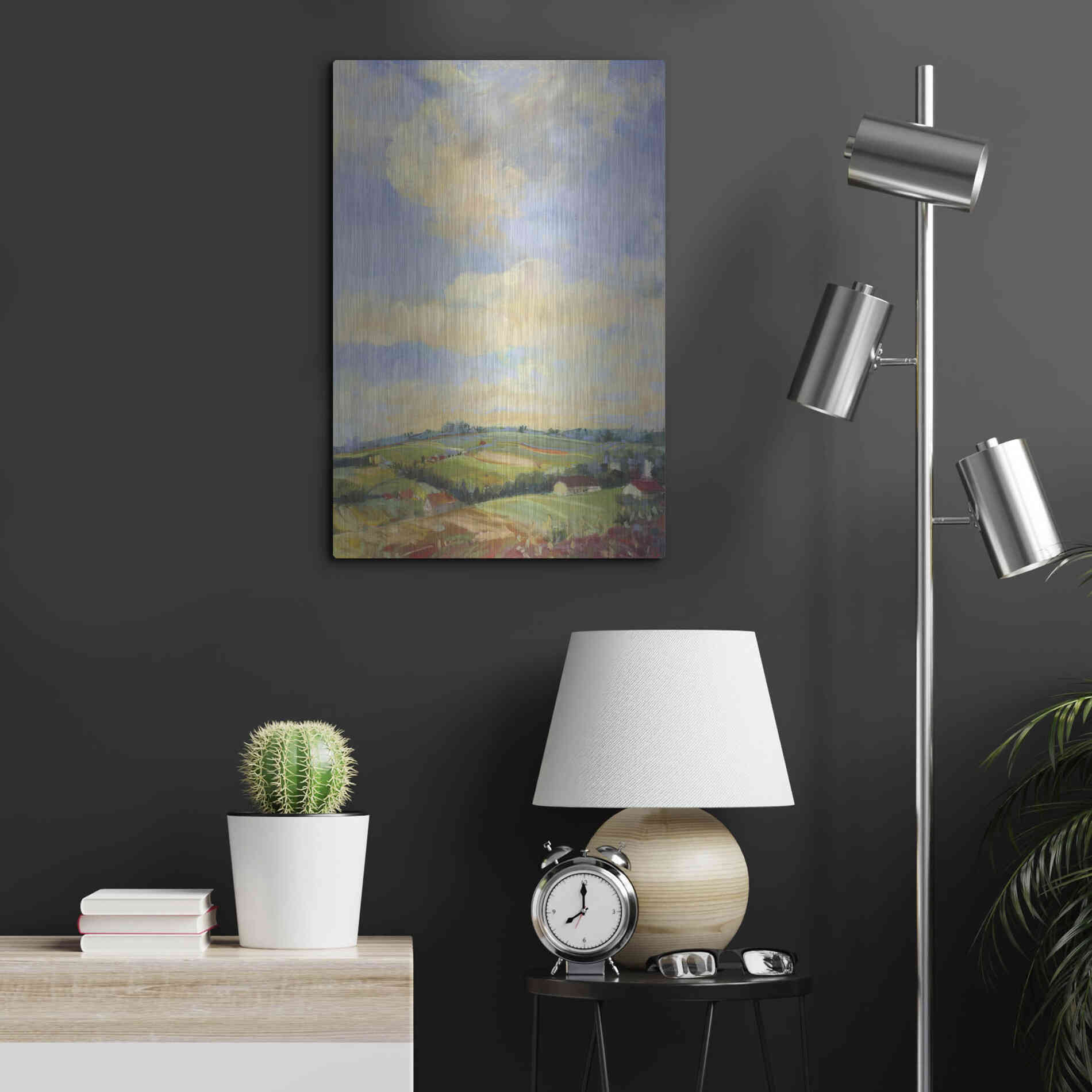 Luxe Metal Art 'Farm Fields' by Carol Rowan, Metal Wall Art,16x24