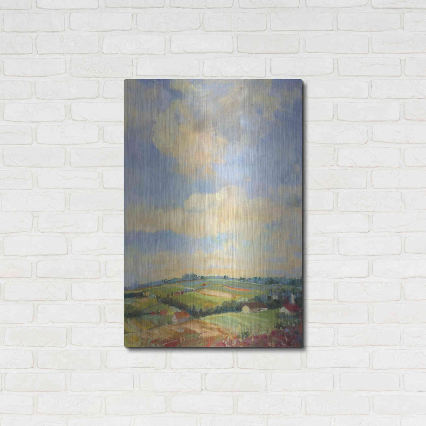 Luxe Metal Art 'Farm Fields' by Carol Rowan, Metal Wall Art,24x36