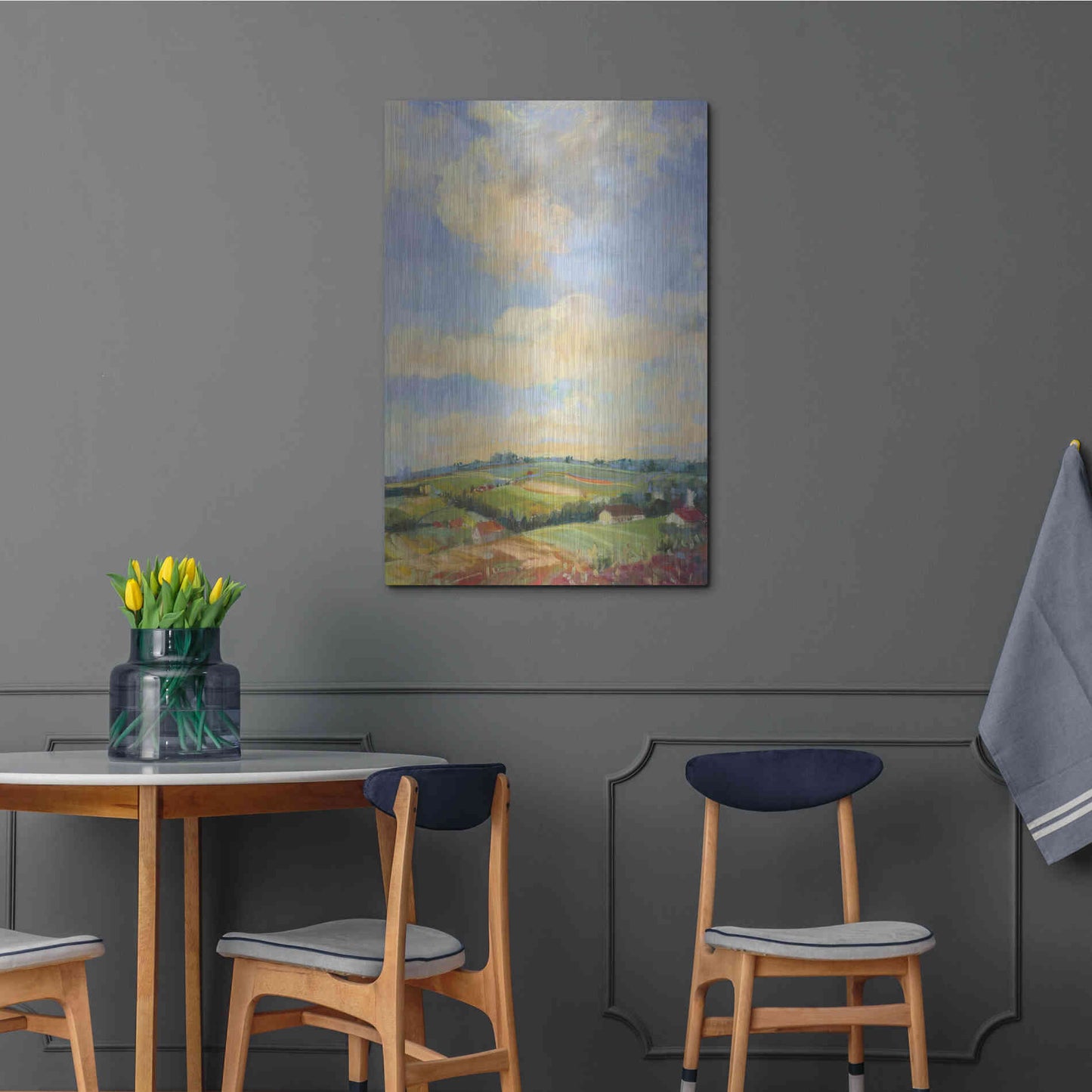 Luxe Metal Art 'Farm Fields' by Carol Rowan, Metal Wall Art,24x36