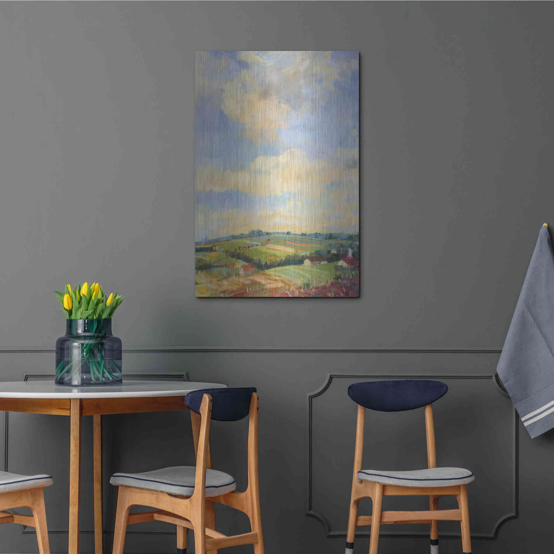 Luxe Metal Art 'Farm Fields' by Carol Rowan, Metal Wall Art,24x36