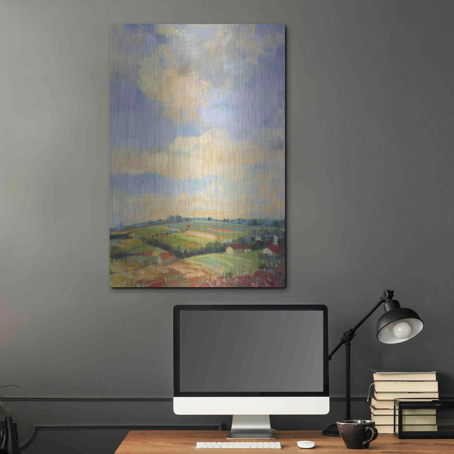 Luxe Metal Art 'Farm Fields' by Carol Rowan, Metal Wall Art,24x36