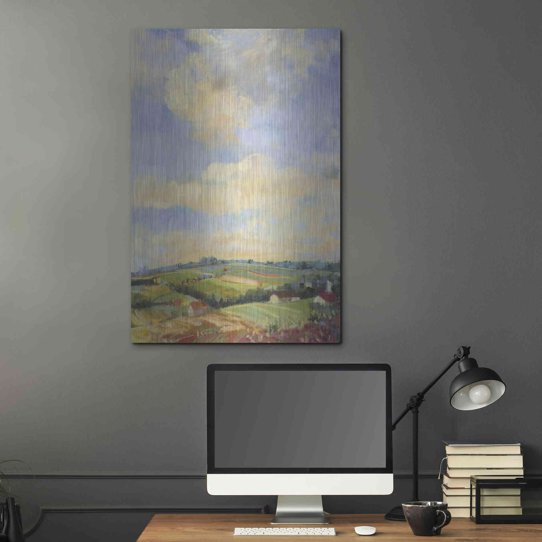 Luxe Metal Art 'Farm Fields' by Carol Rowan, Metal Wall Art,24x36