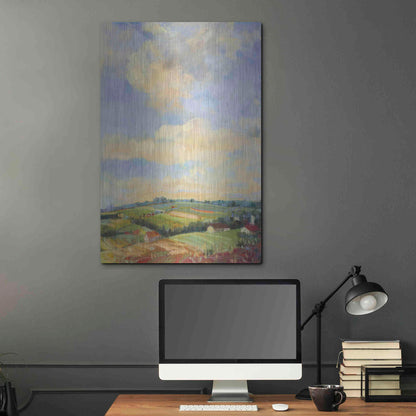 Luxe Metal Art 'Farm Fields' by Carol Rowan, Metal Wall Art,24x36