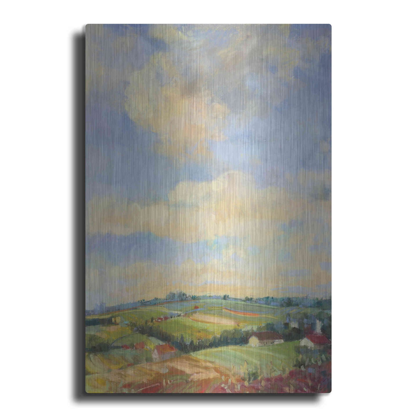 Luxe Metal Art 'Farm Fields' by Carol Rowan, Metal Wall Art