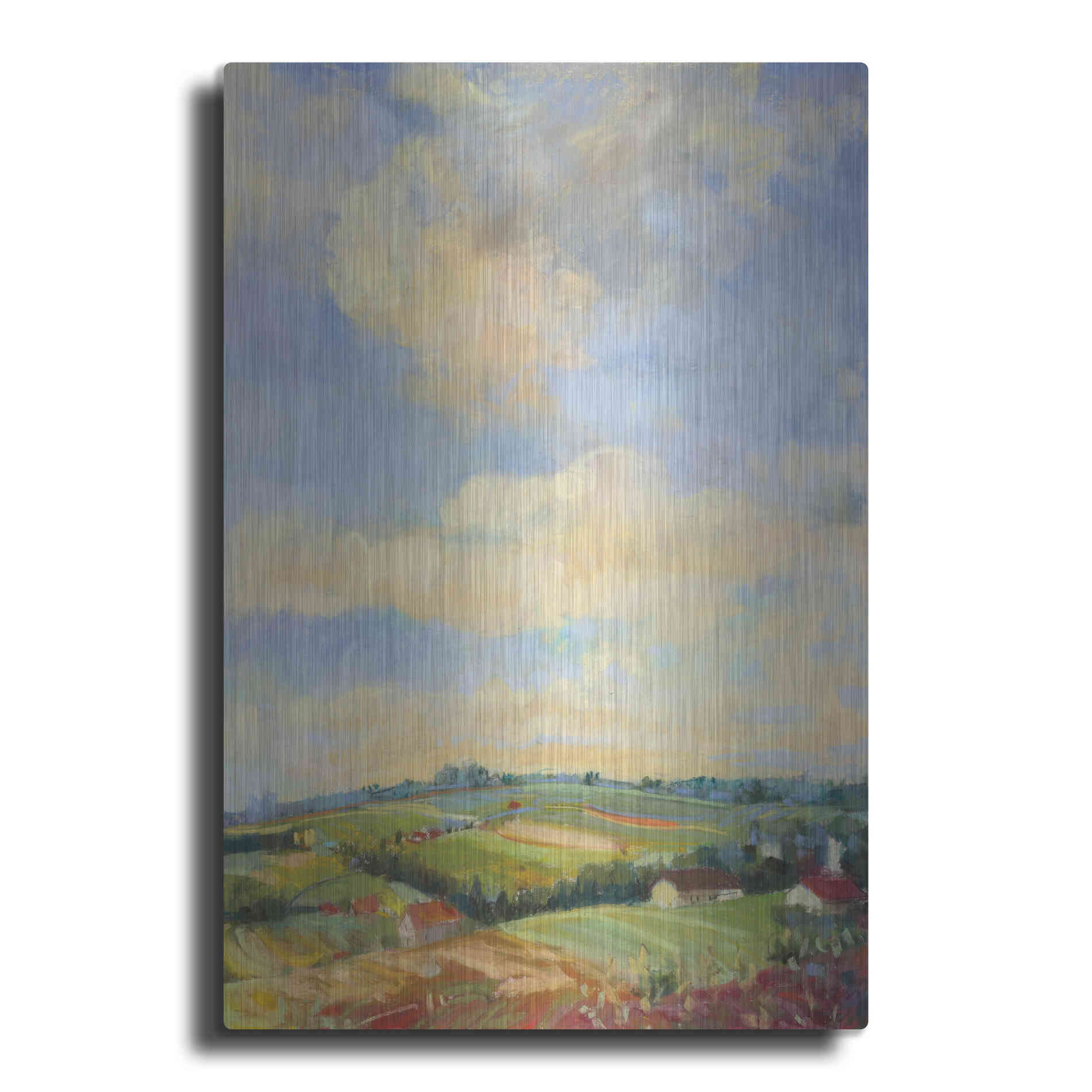 Luxe Metal Art 'Farm Fields' by Carol Rowan, Metal Wall Art