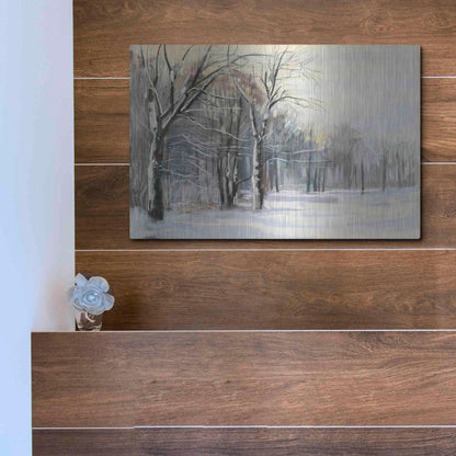 Luxe Metal Art 'Winter In The Park' by Carol Rowan, Metal Wall Art,16x12