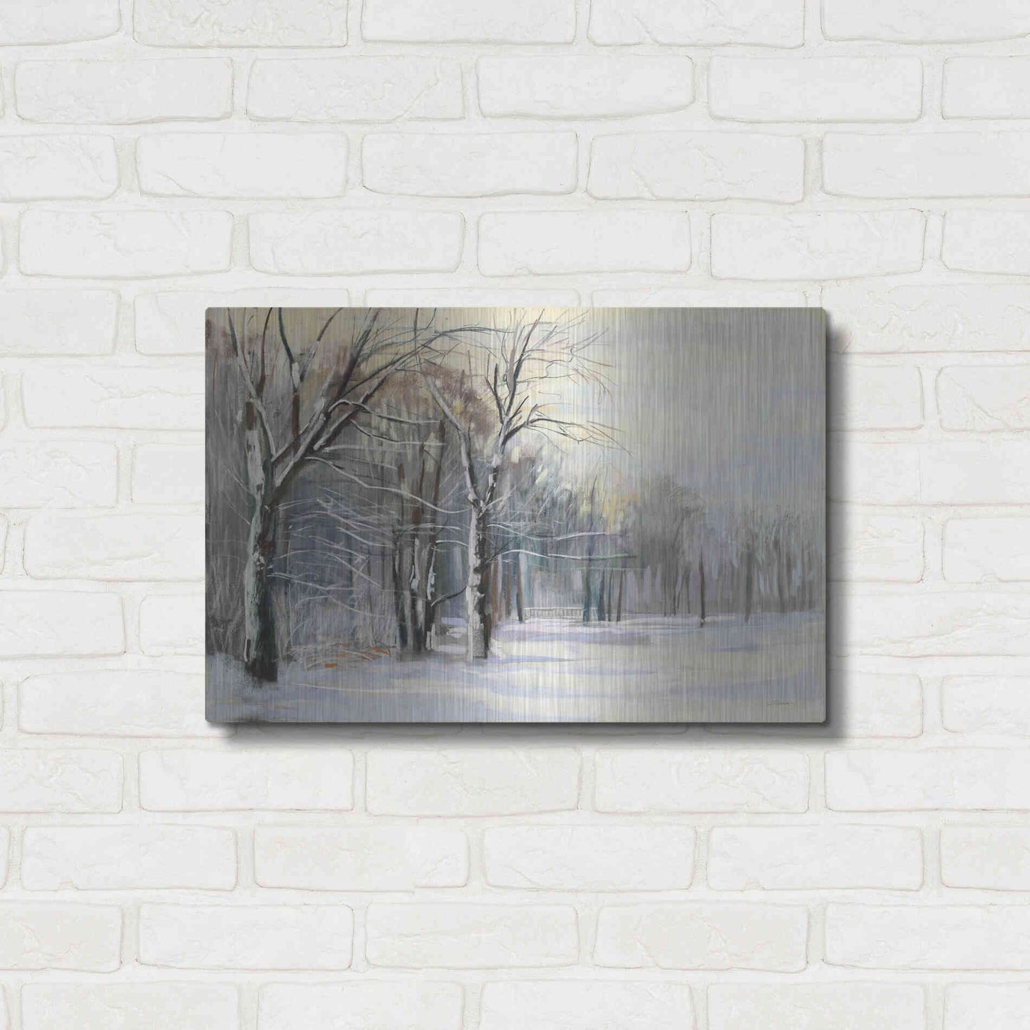 Luxe Metal Art 'Winter In The Park' by Carol Rowan, Metal Wall Art,24x16
