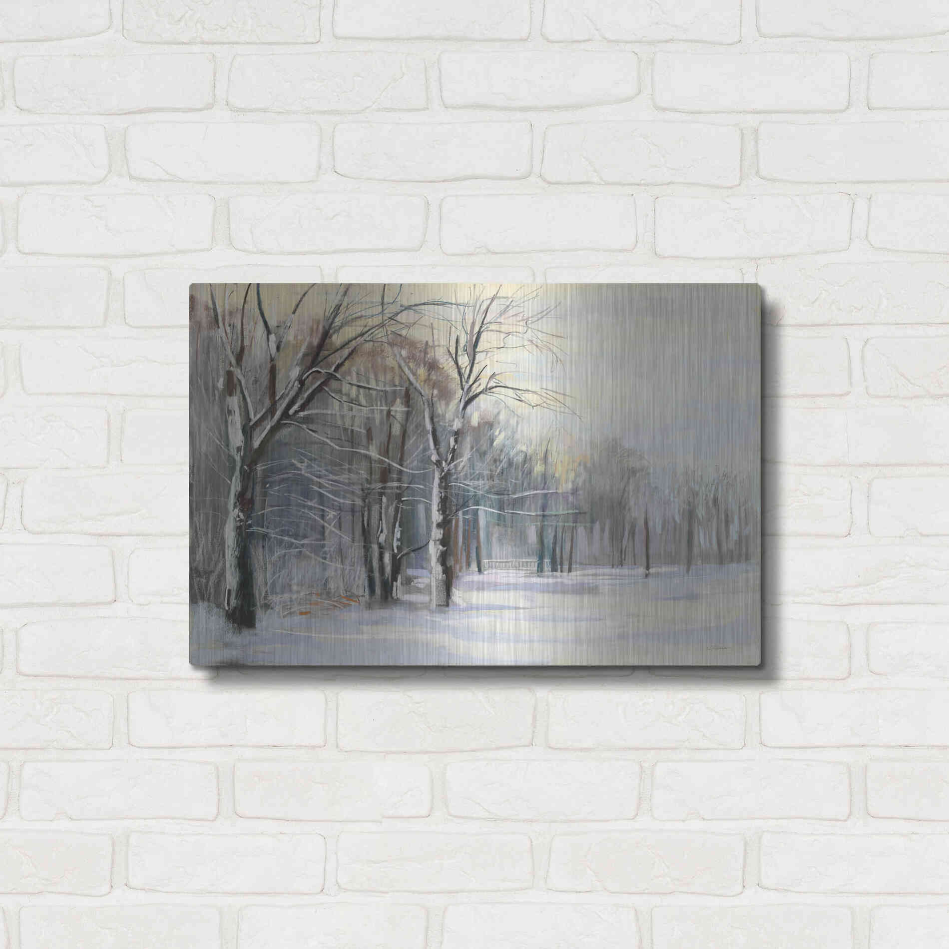 Luxe Metal Art 'Winter In The Park' by Carol Rowan, Metal Wall Art,24x16
