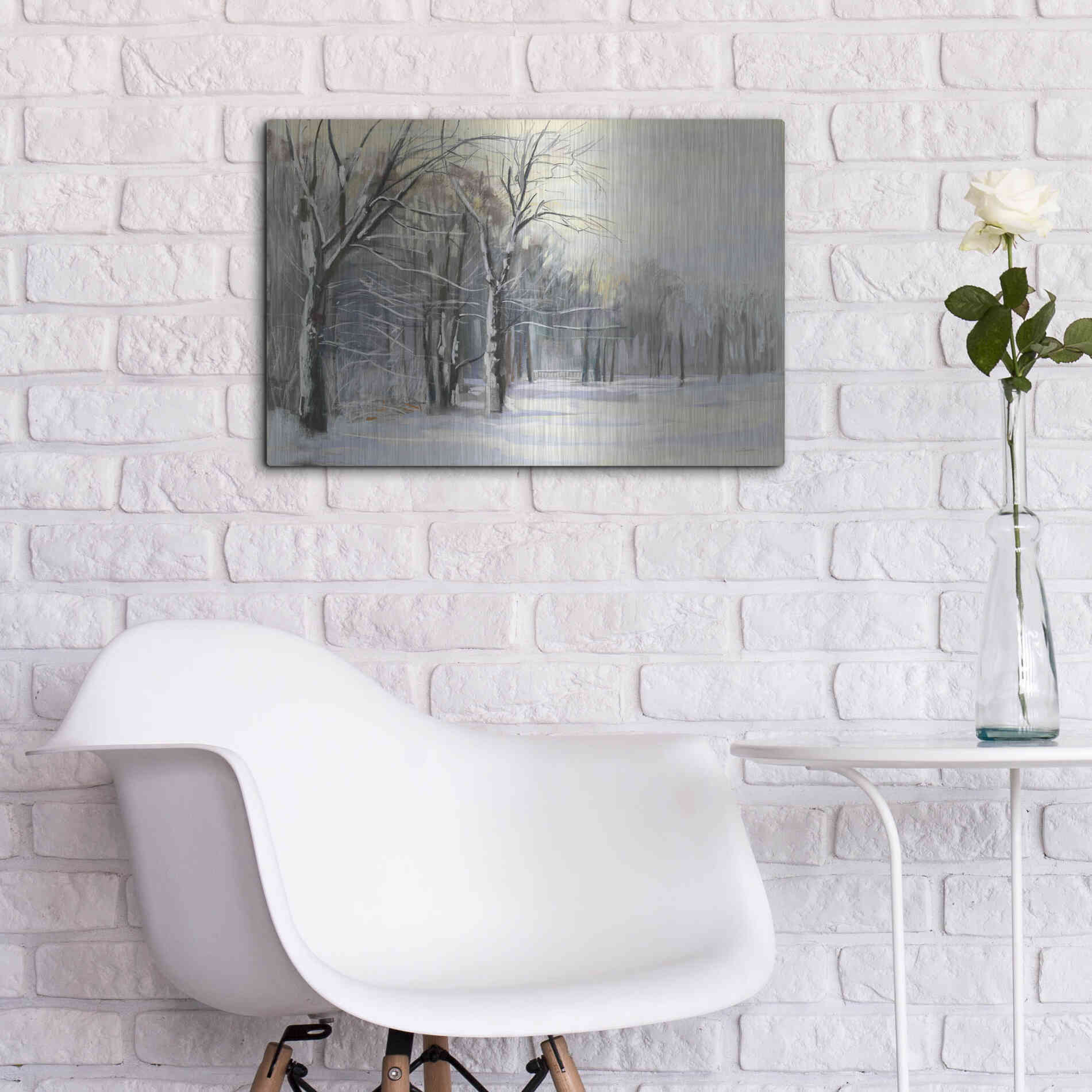 Luxe Metal Art 'Winter In The Park' by Carol Rowan, Metal Wall Art,24x16