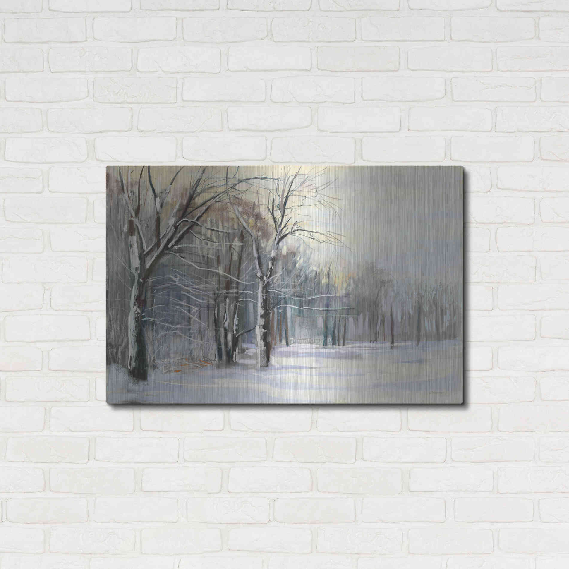 Luxe Metal Art 'Winter In The Park' by Carol Rowan, Metal Wall Art,36x24