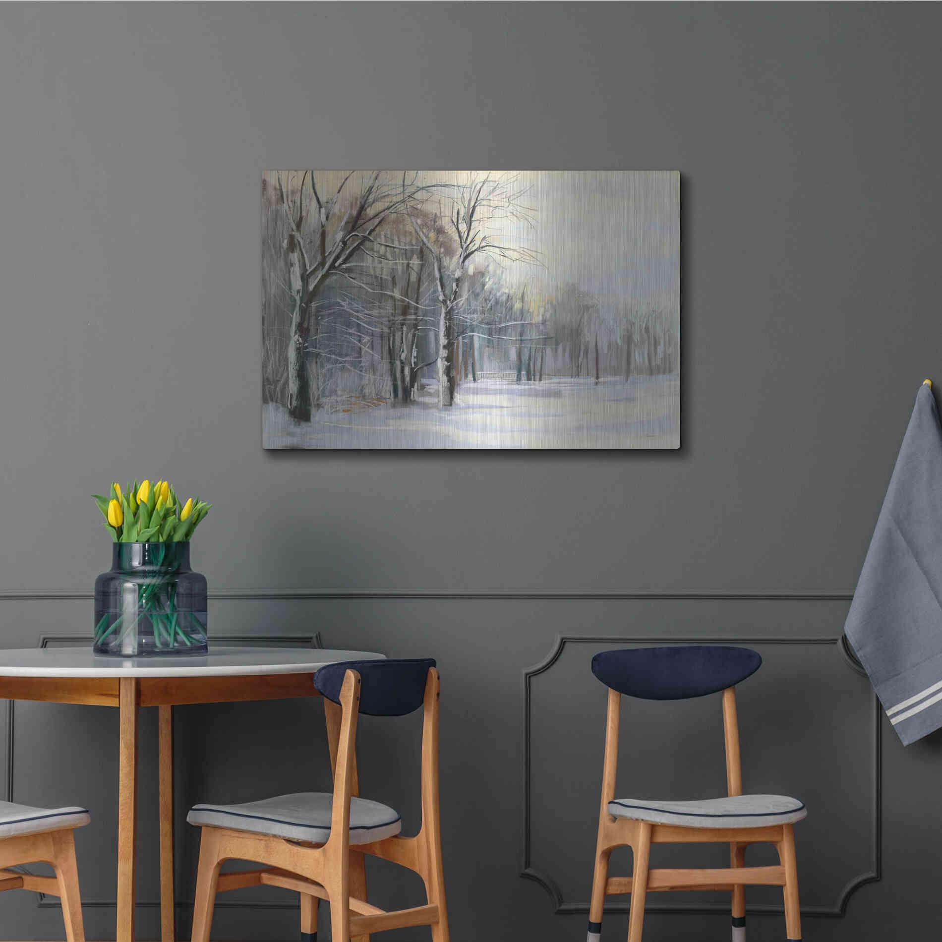 Luxe Metal Art 'Winter In The Park' by Carol Rowan, Metal Wall Art,36x24