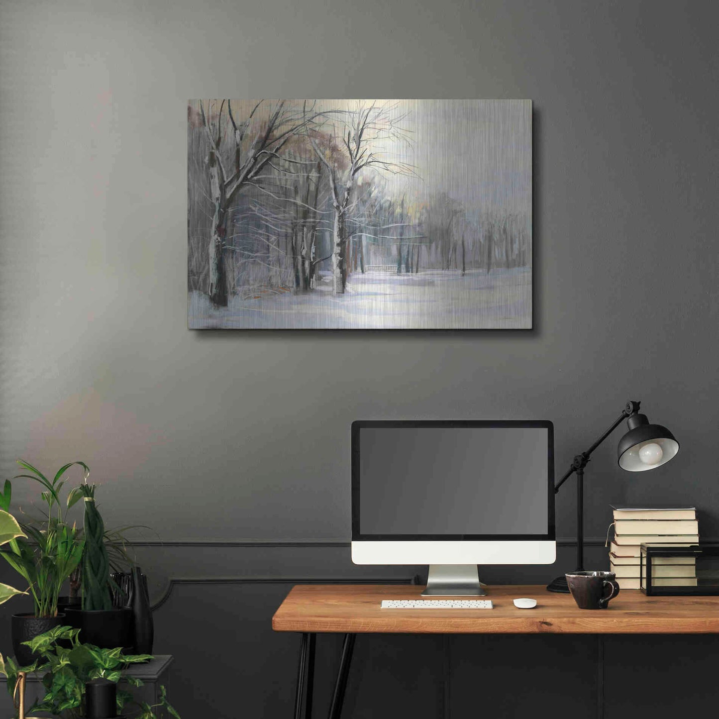Luxe Metal Art 'Winter In The Park' by Carol Rowan, Metal Wall Art,36x24