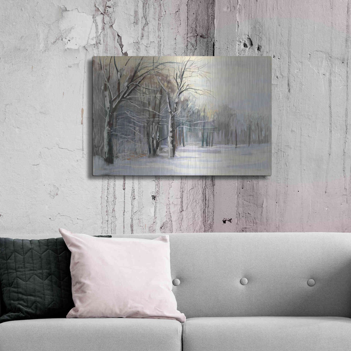 Luxe Metal Art 'Winter In The Park' by Carol Rowan, Metal Wall Art,36x24