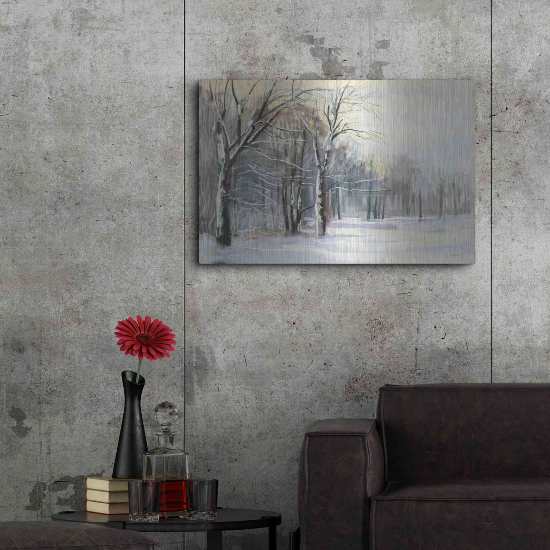Luxe Metal Art 'Winter In The Park' by Carol Rowan, Metal Wall Art,36x24