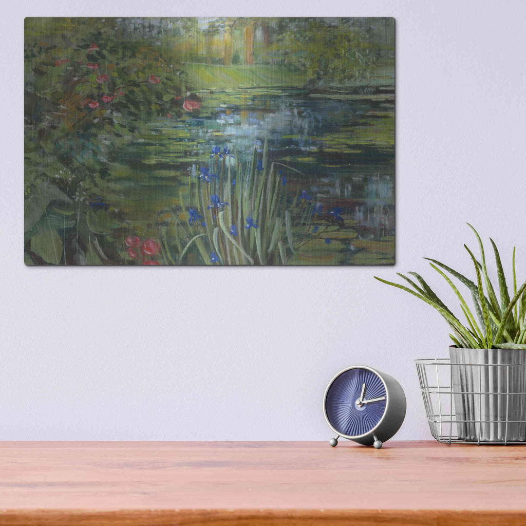 Luxe Metal Art 'Peaceful Pond' by Carol Rowan, Metal Wall Art,16x12