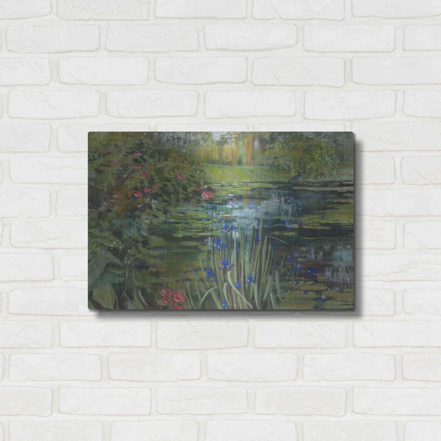 Luxe Metal Art 'Peaceful Pond' by Carol Rowan, Metal Wall Art,24x16