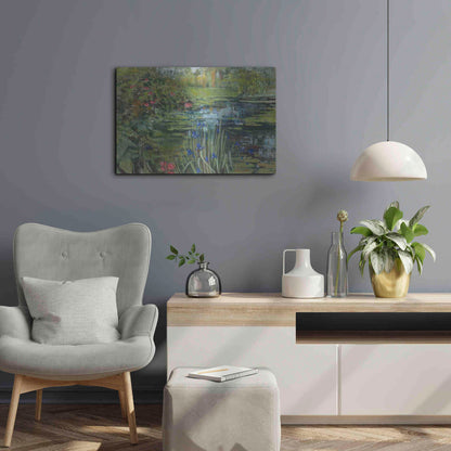 Luxe Metal Art 'Peaceful Pond' by Carol Rowan, Metal Wall Art,24x16
