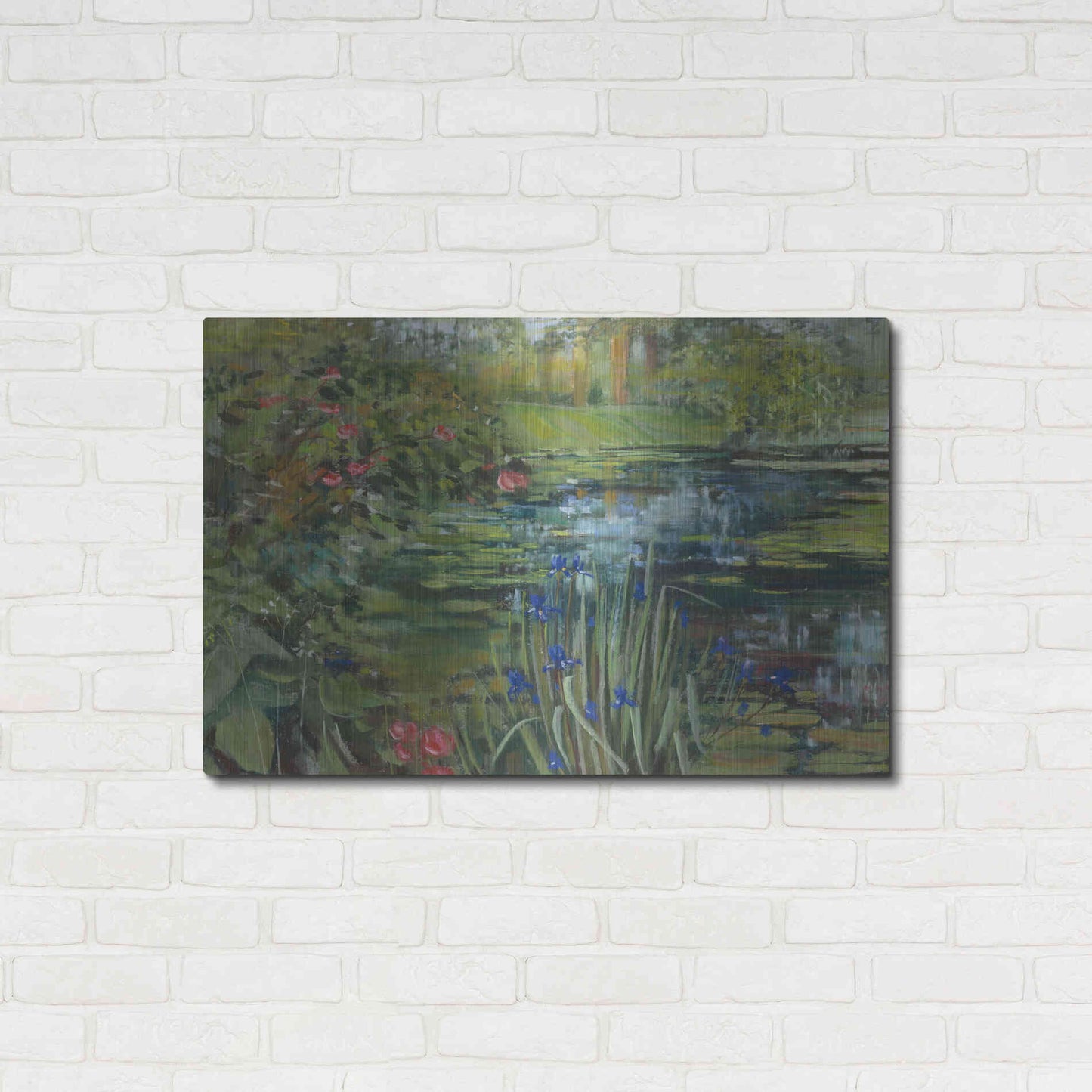 Luxe Metal Art 'Peaceful Pond' by Carol Rowan, Metal Wall Art,36x24