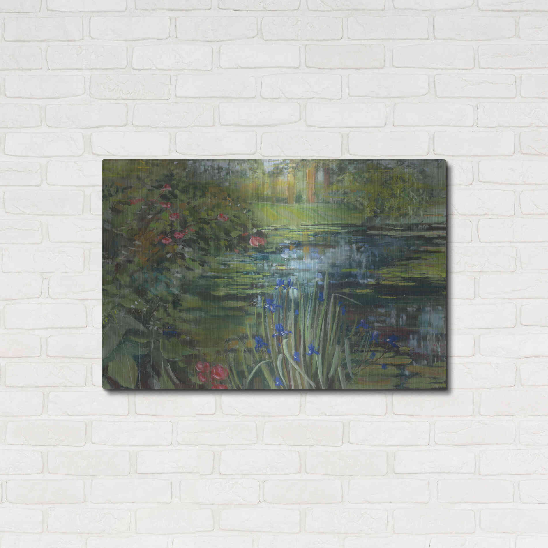 Luxe Metal Art 'Peaceful Pond' by Carol Rowan, Metal Wall Art,36x24