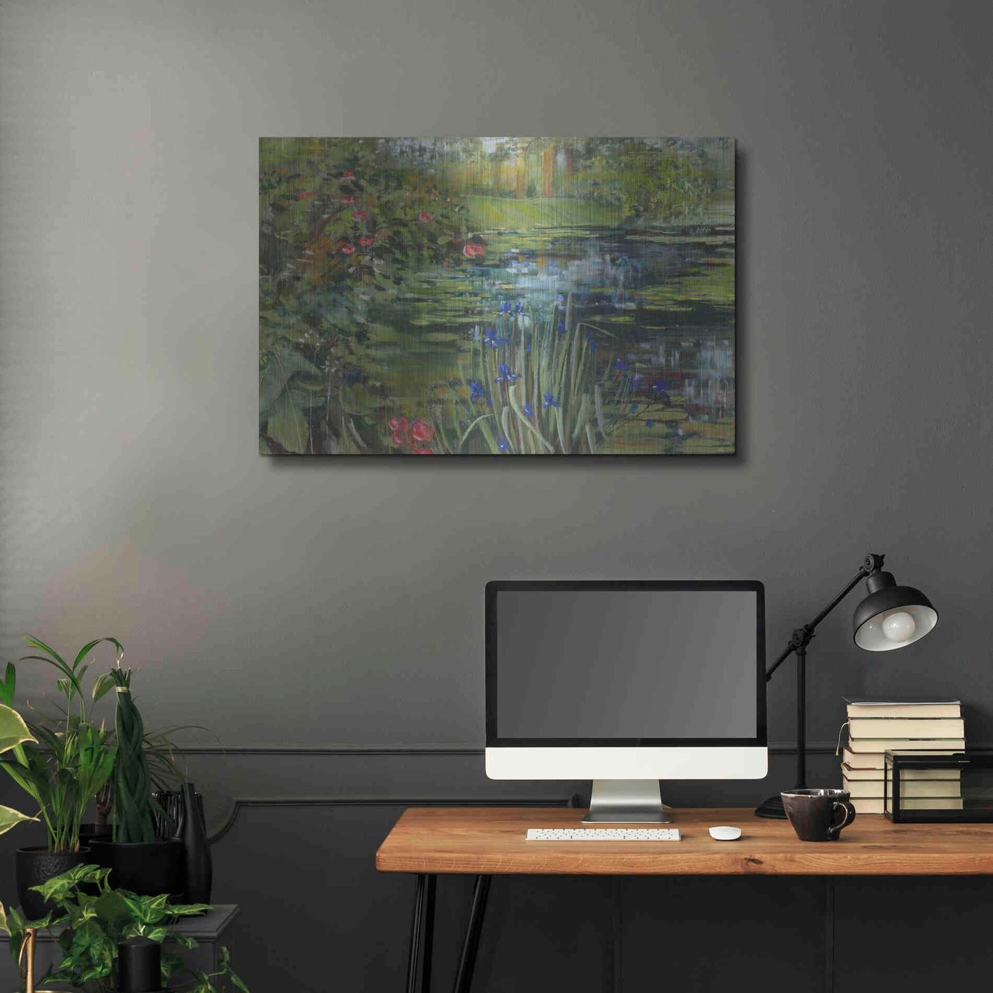 Luxe Metal Art 'Peaceful Pond' by Carol Rowan, Metal Wall Art,36x24