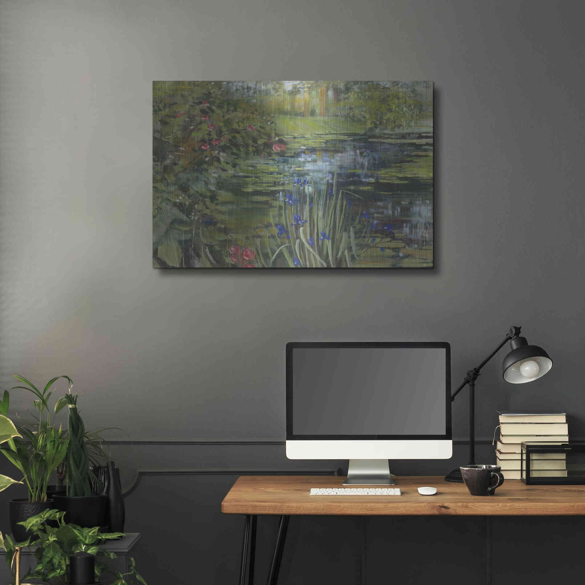 Luxe Metal Art 'Peaceful Pond' by Carol Rowan, Metal Wall Art,36x24