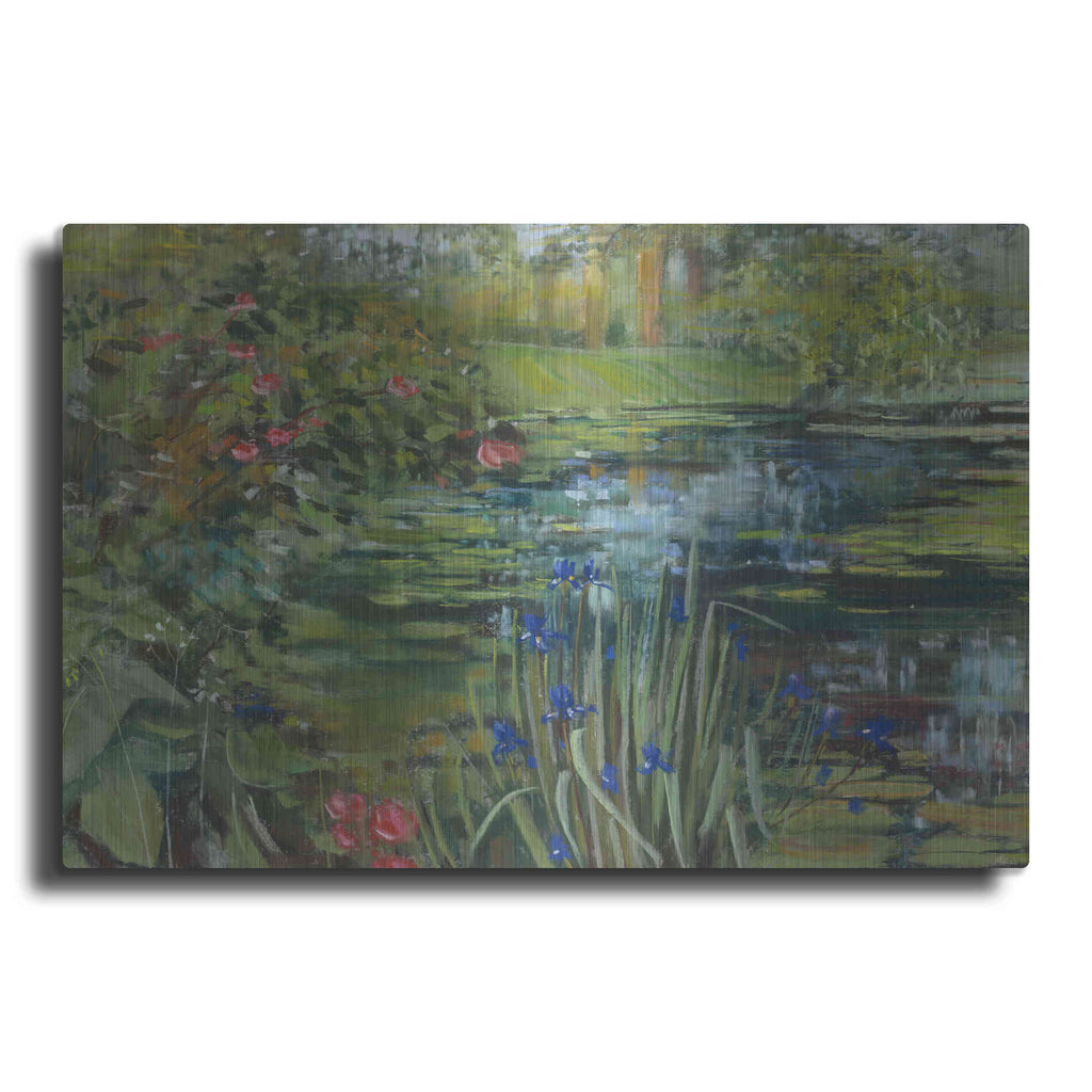 Luxe Metal Art 'Peaceful Pond' by Carol Rowan, Metal Wall Art