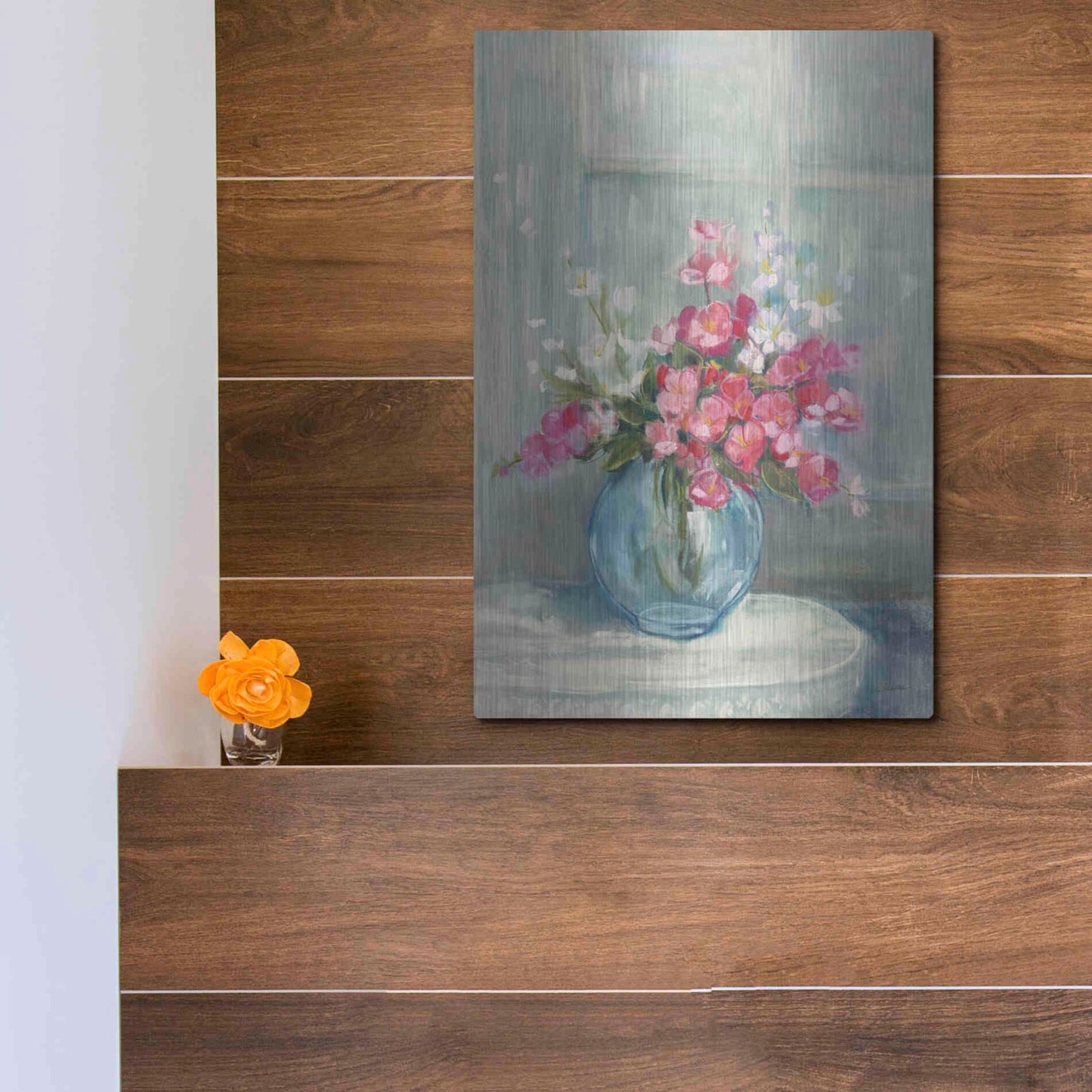 Luxe Metal Art 'Spring Bouquet I' by Carol Rowan, Metal Wall Art,12x16