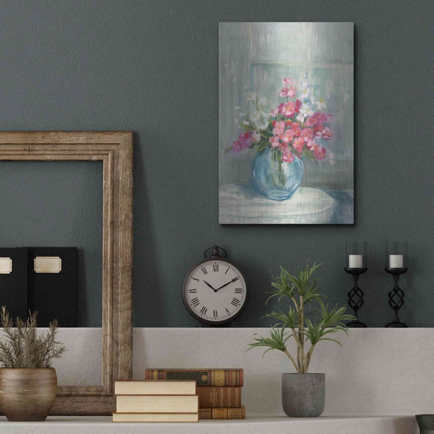 Luxe Metal Art 'Spring Bouquet I' by Carol Rowan, Metal Wall Art,12x16