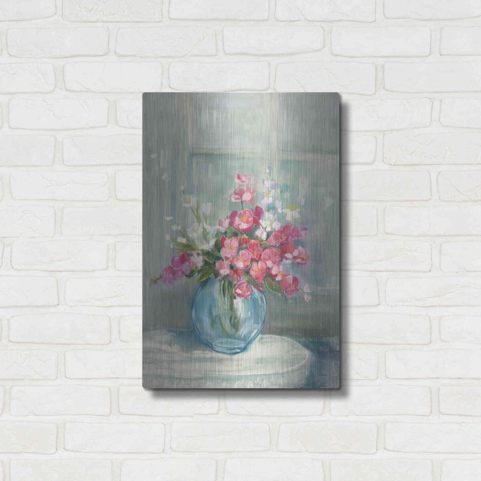 Luxe Metal Art 'Spring Bouquet I' by Carol Rowan, Metal Wall Art,16x24