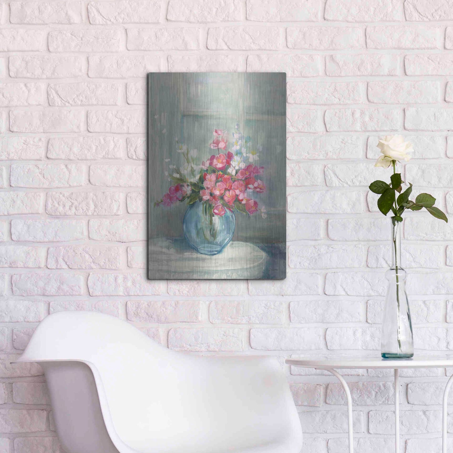 Luxe Metal Art 'Spring Bouquet I' by Carol Rowan, Metal Wall Art,16x24