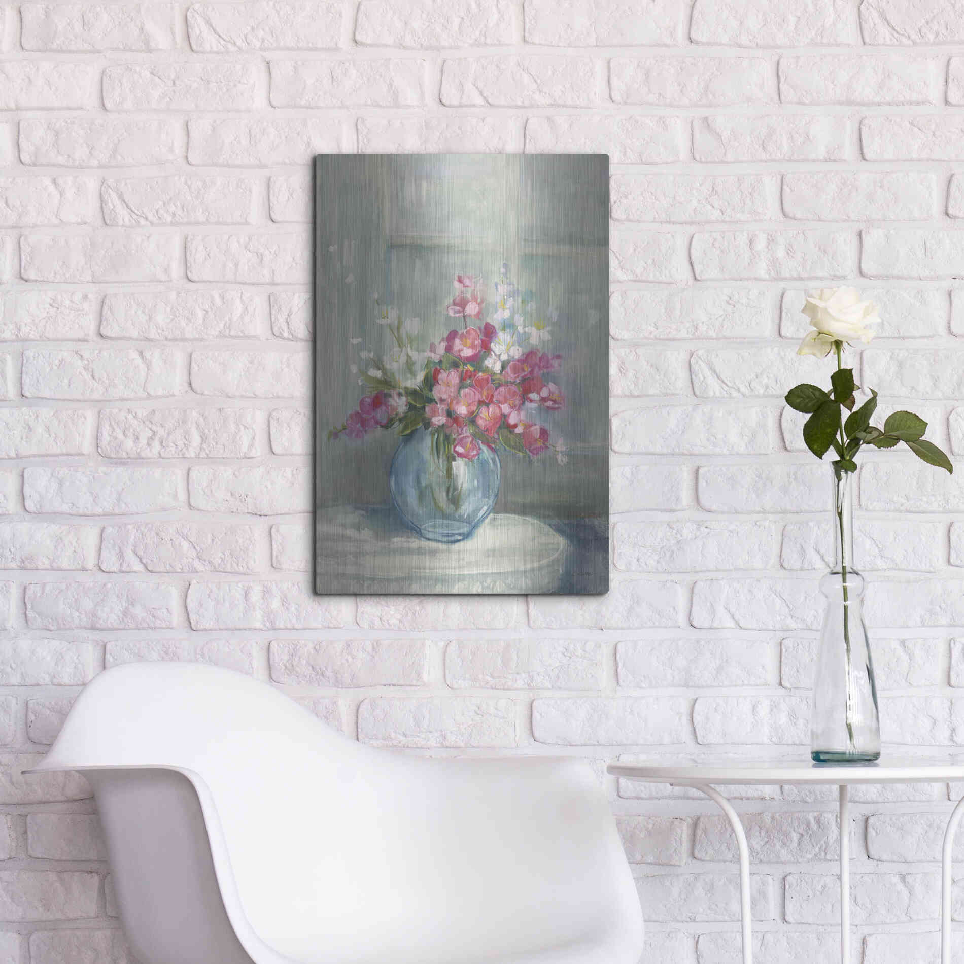 Luxe Metal Art 'Spring Bouquet I' by Carol Rowan, Metal Wall Art,16x24